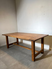 Large Rustic Solid Wood Dining Table