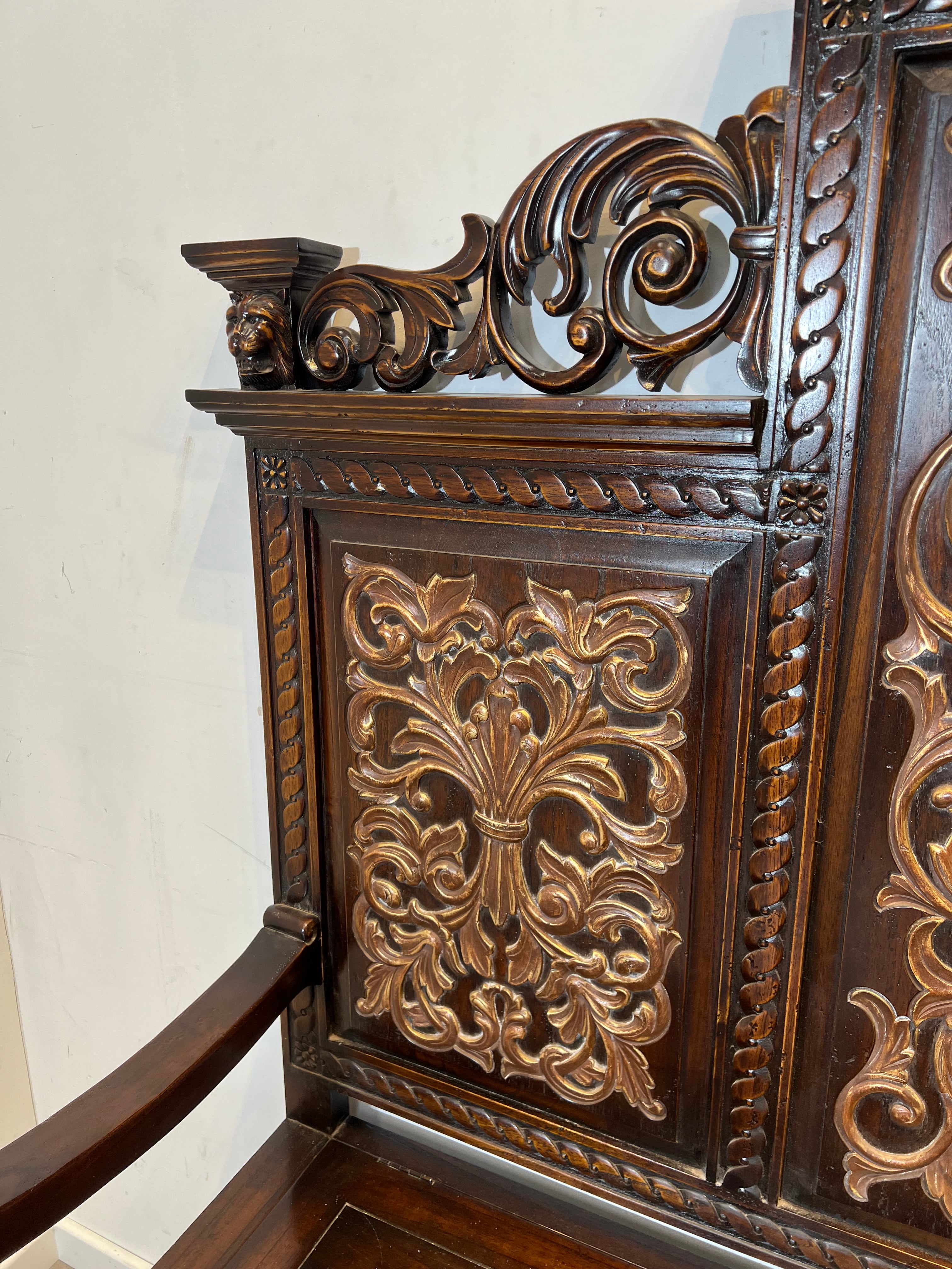 Victorian Carved Hall Bench with Storage Chest – 19th Century