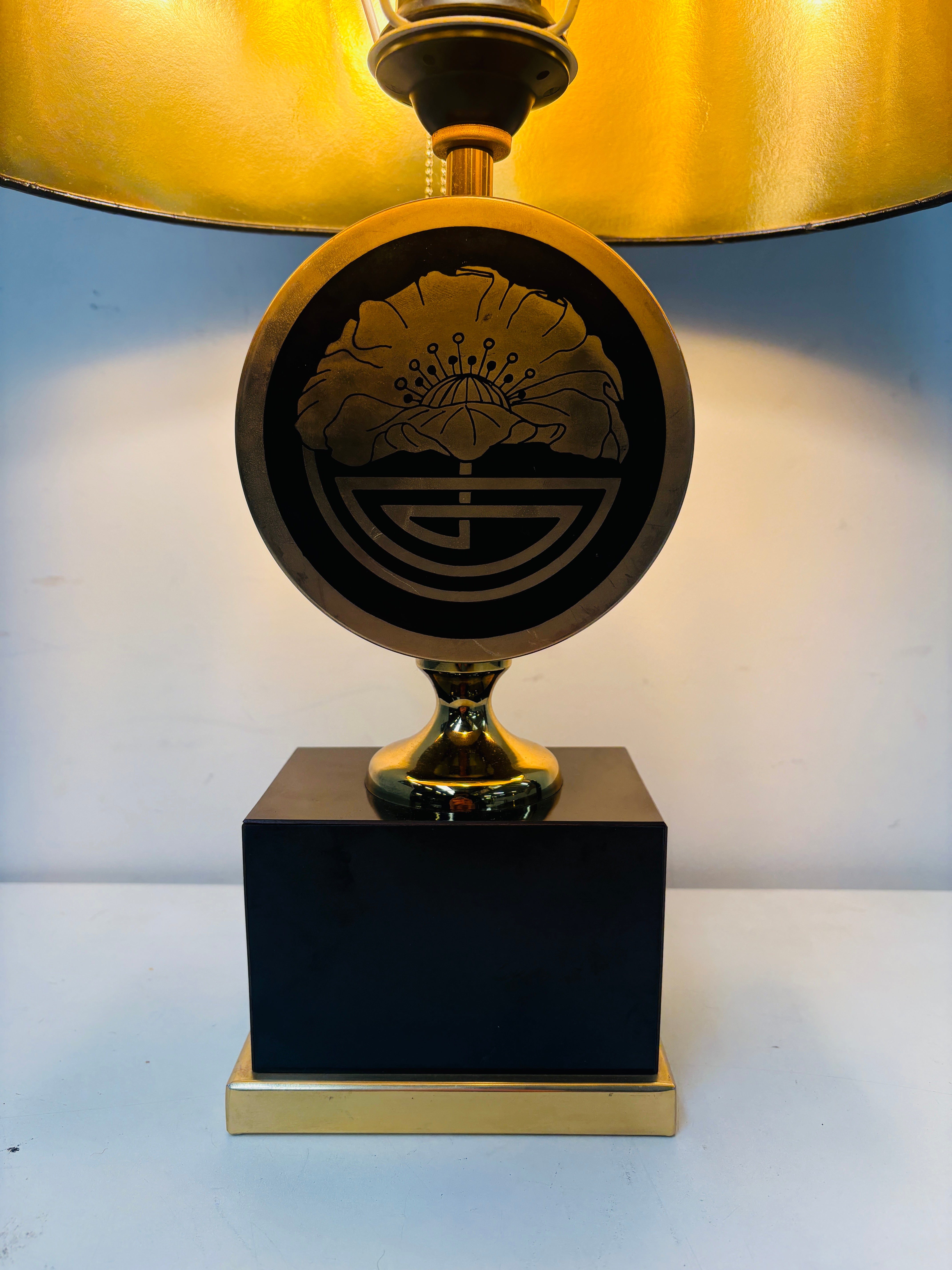 Le Dauphin Table Lamp – Maison Jansen Style – Brass & Black – 52 cm