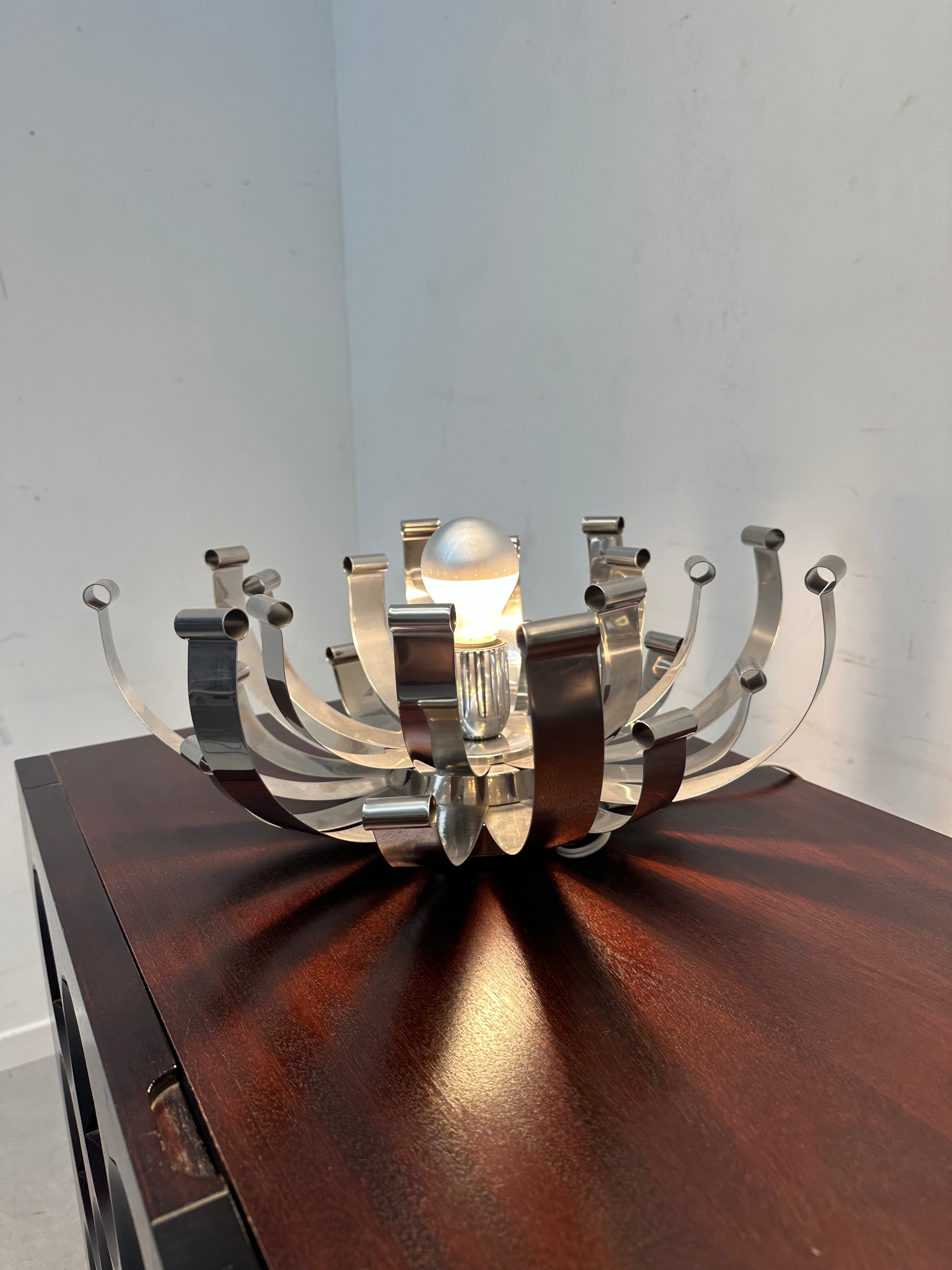 Chrome Ribbon Table Lamp