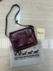 Vintage Delvaux Burgundy Leather Shoulder Bag – With Dust Bag & Certificate