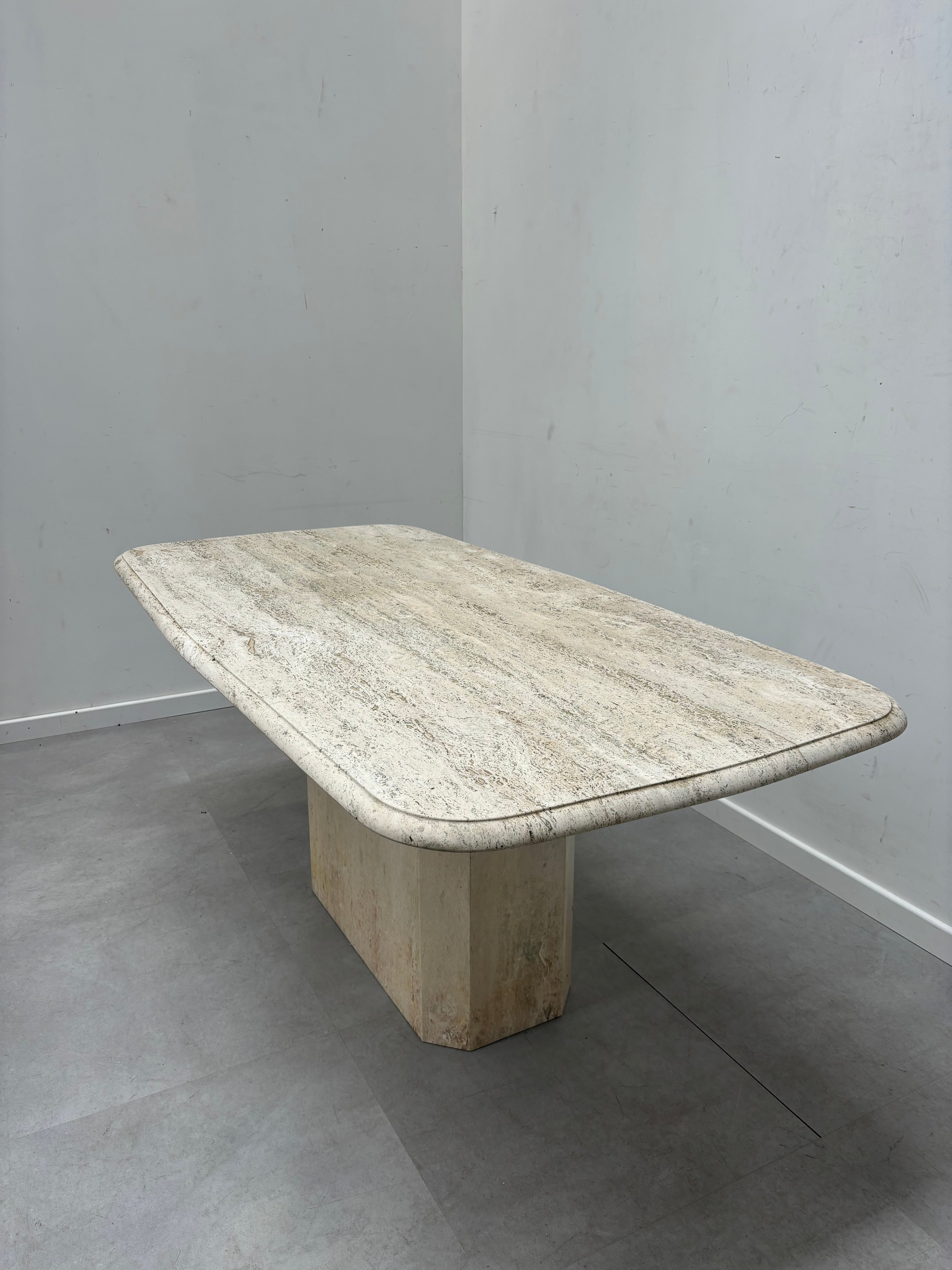 Italian Travertine Dining Table