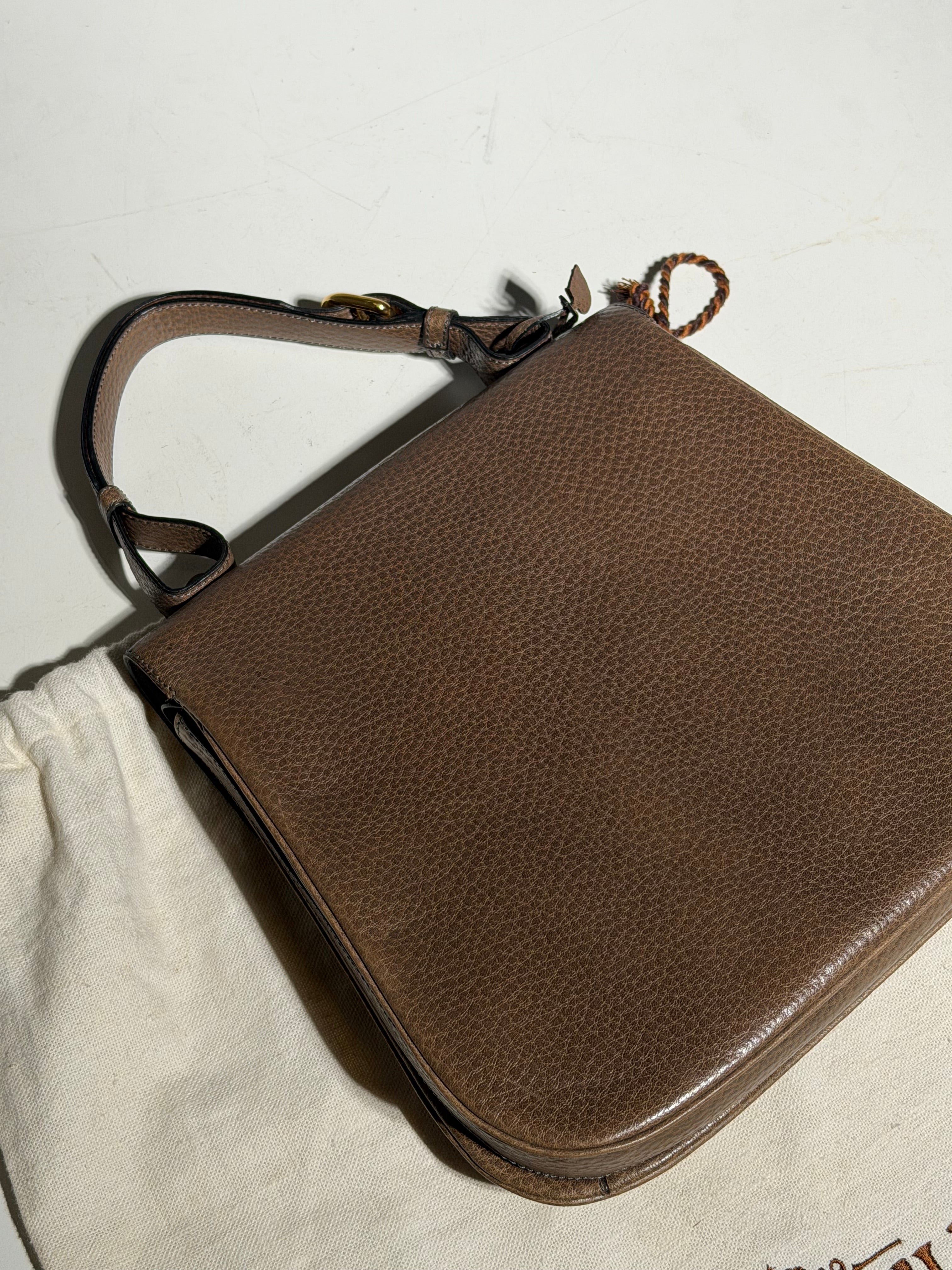 Vintage Delvaux Two-Tone Leather Handbag with Gold Hardware