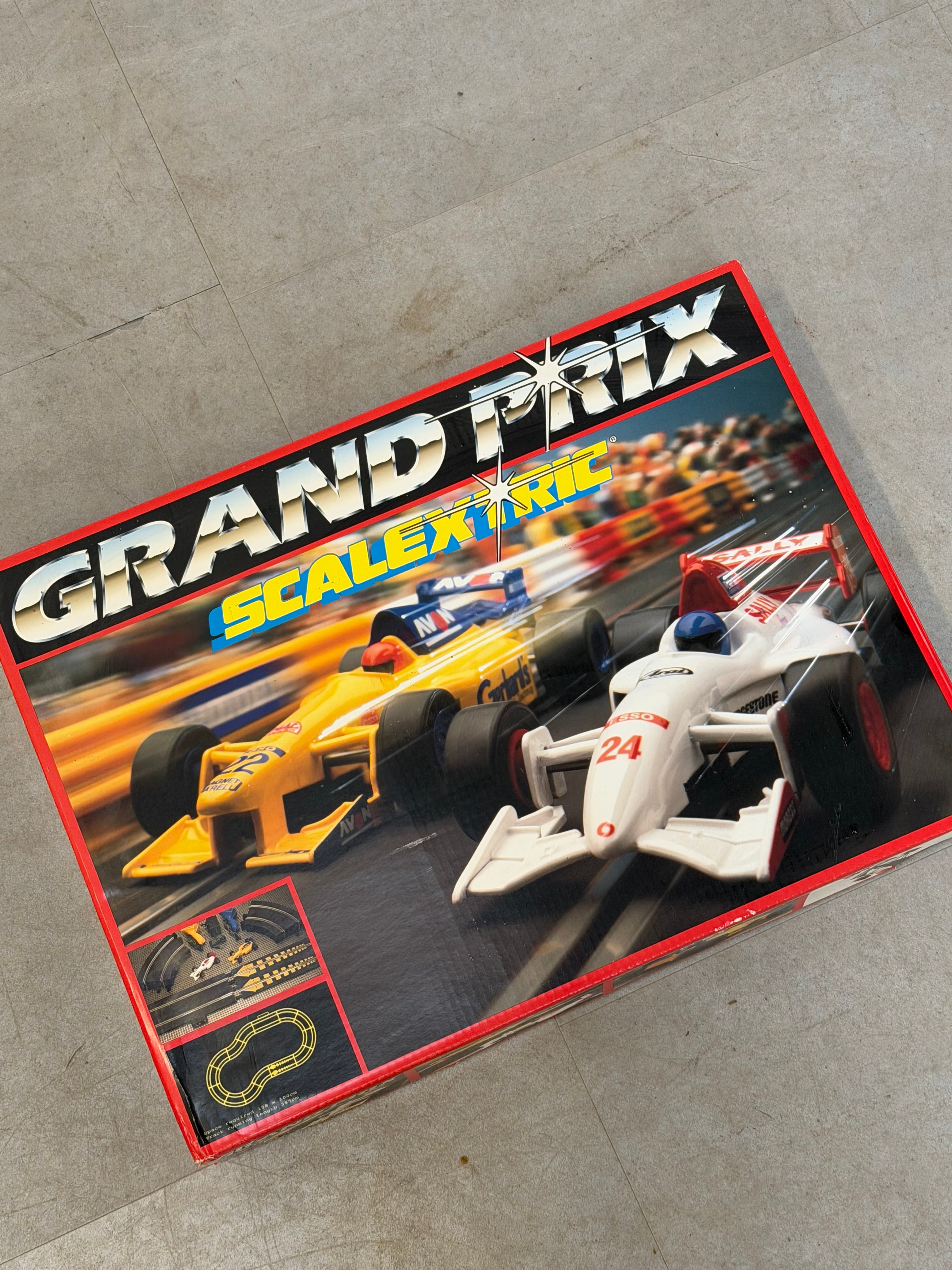 Vintage Scalextric “Grand Prix” slot car race set (unused, new and boxed)