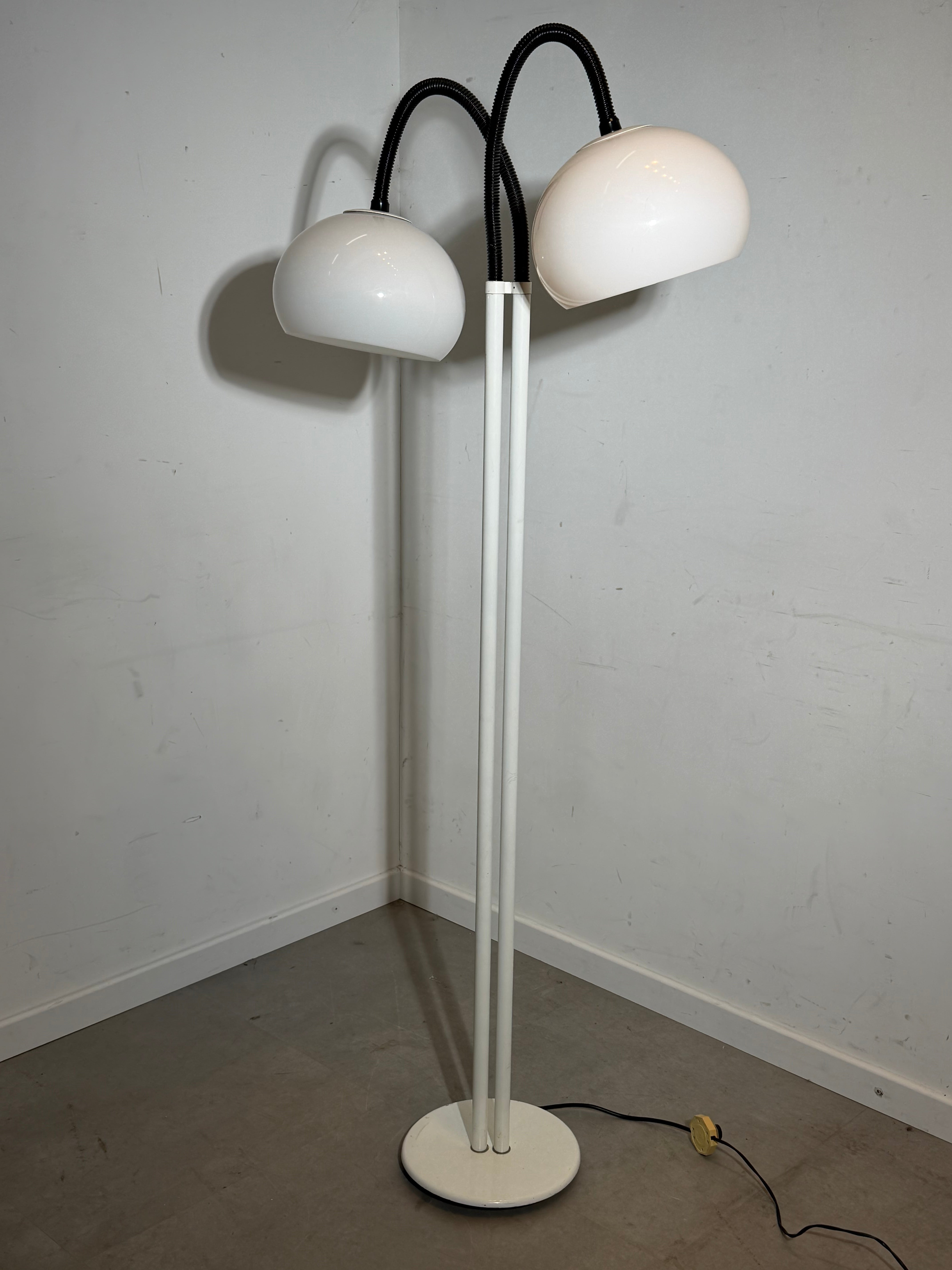 Vintage Hala Zeist Floor Lamp – Double Arm – White – 175 cm