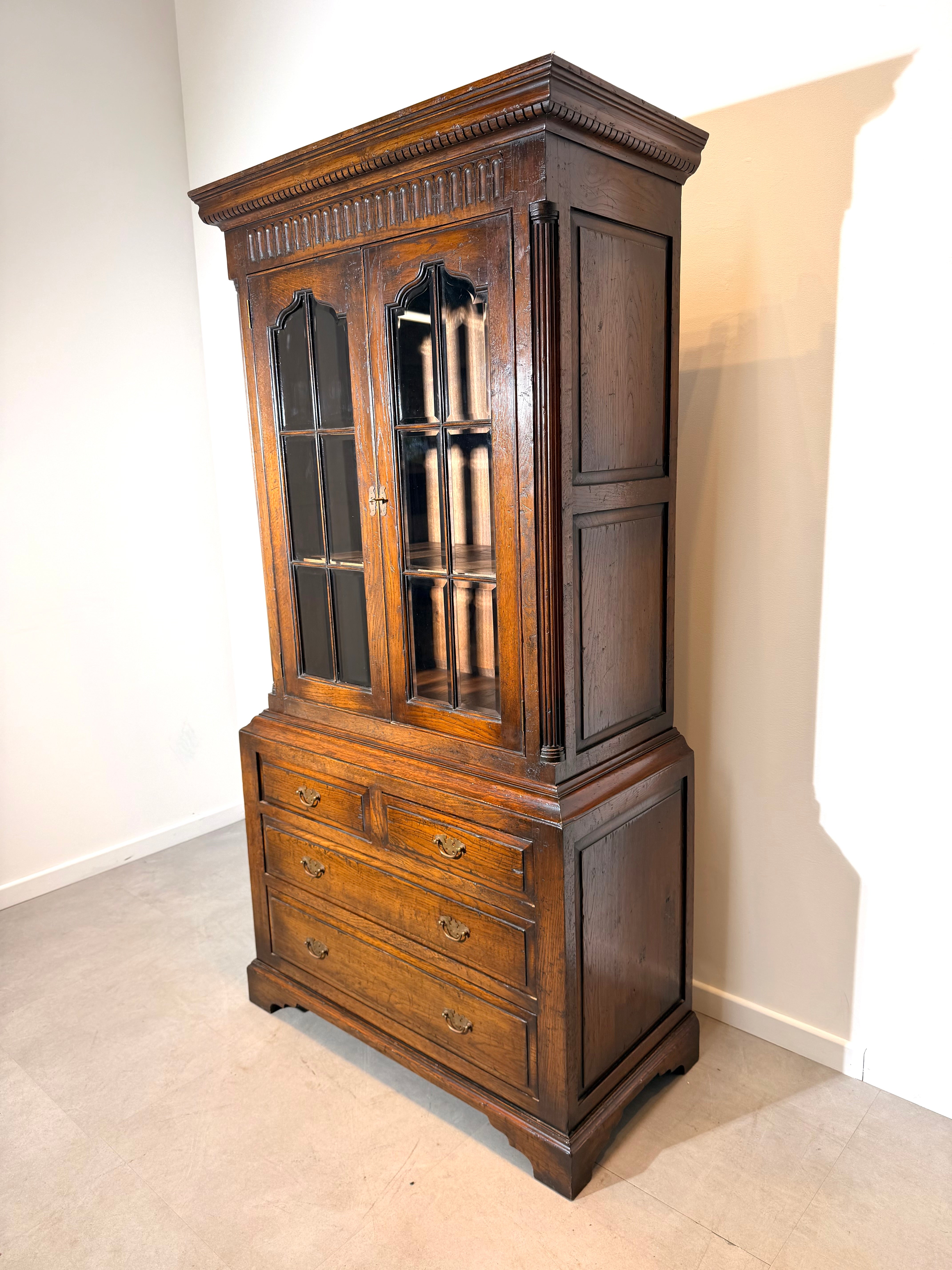 Old New England Oak Housekeeper’s Cabinet