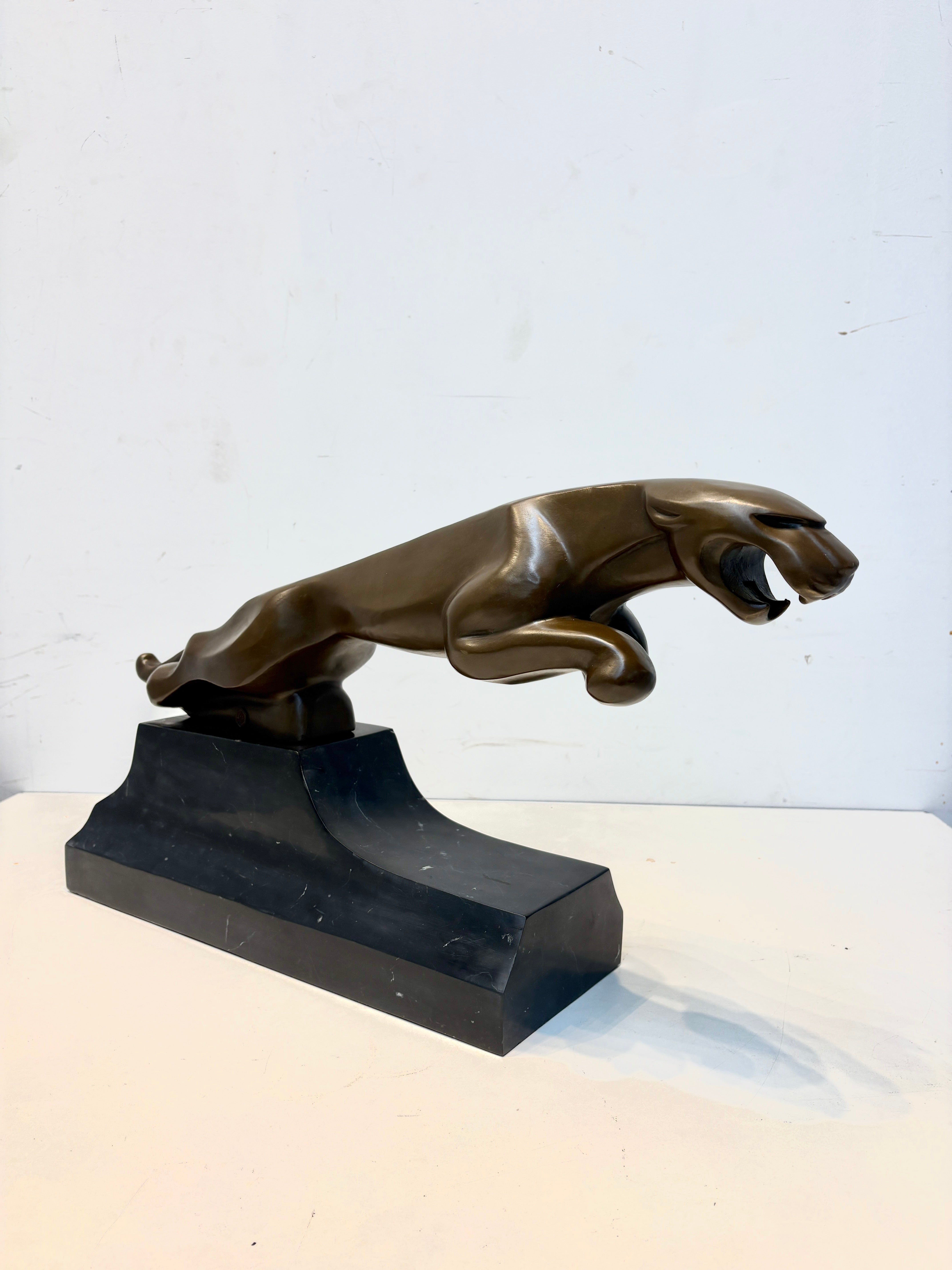 Bronze Statue Art Deco Jaguar
