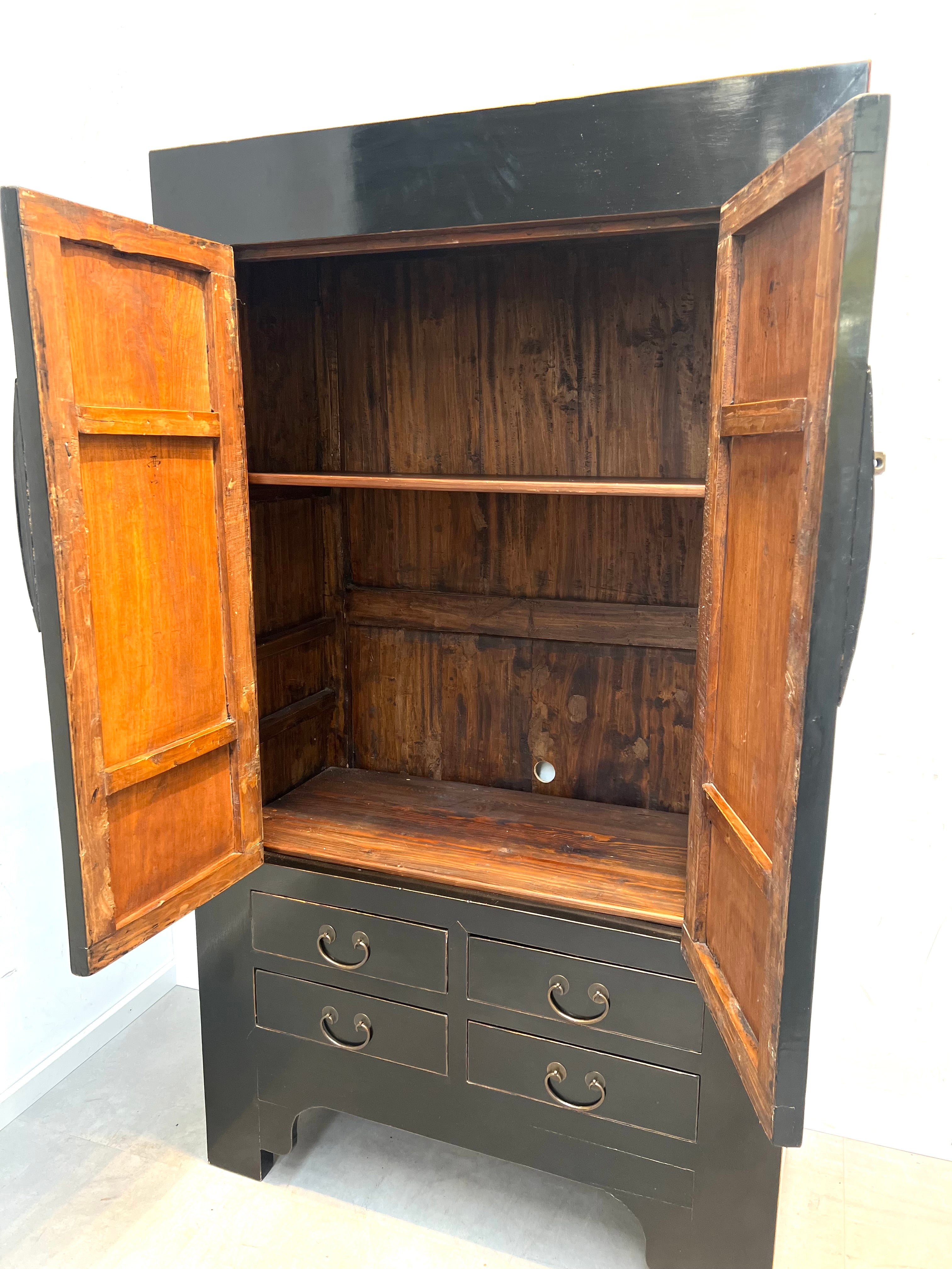 Chinese Black Lacquer Cabinet