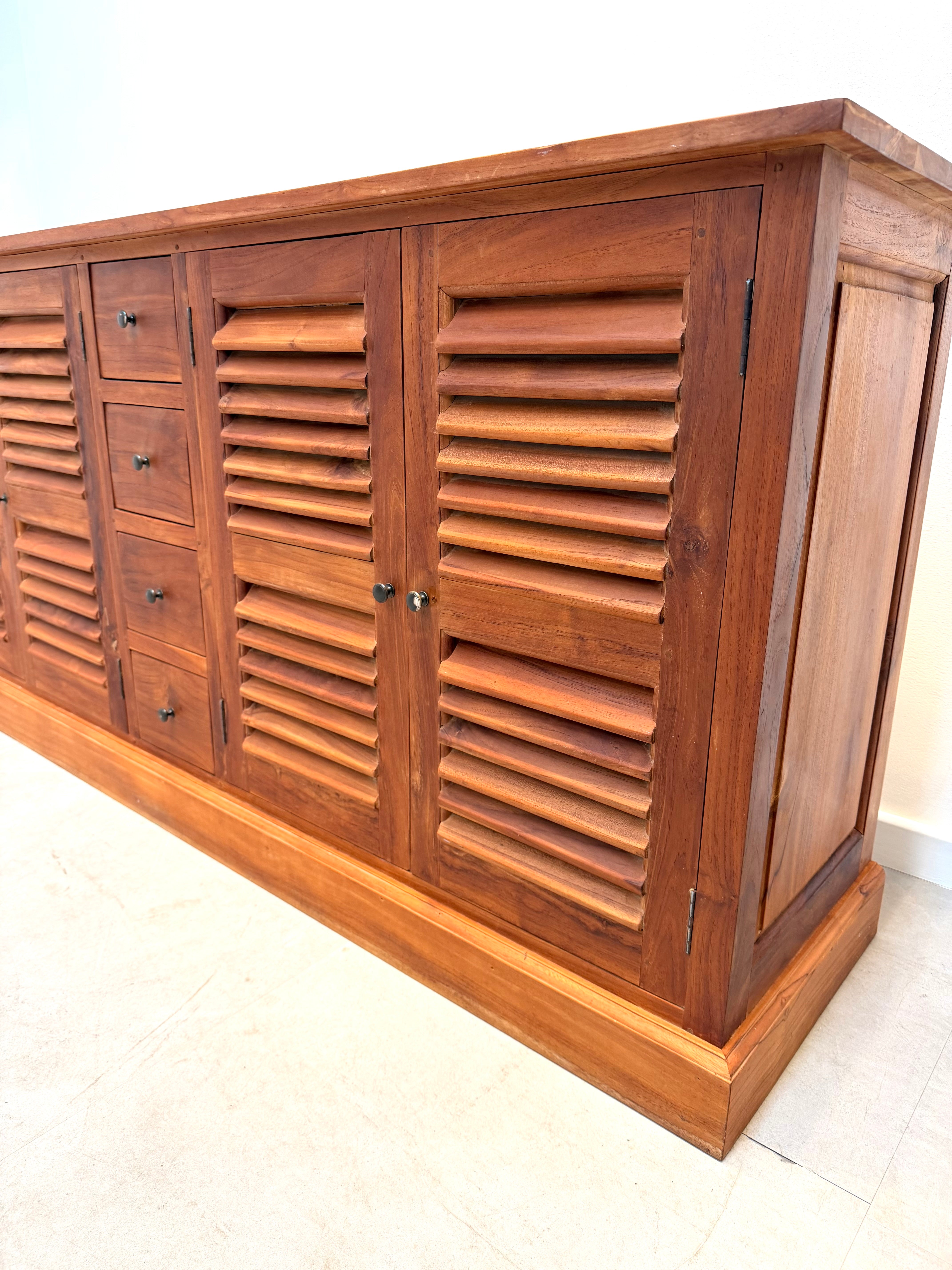Teak Sideboard with Louvered Doors