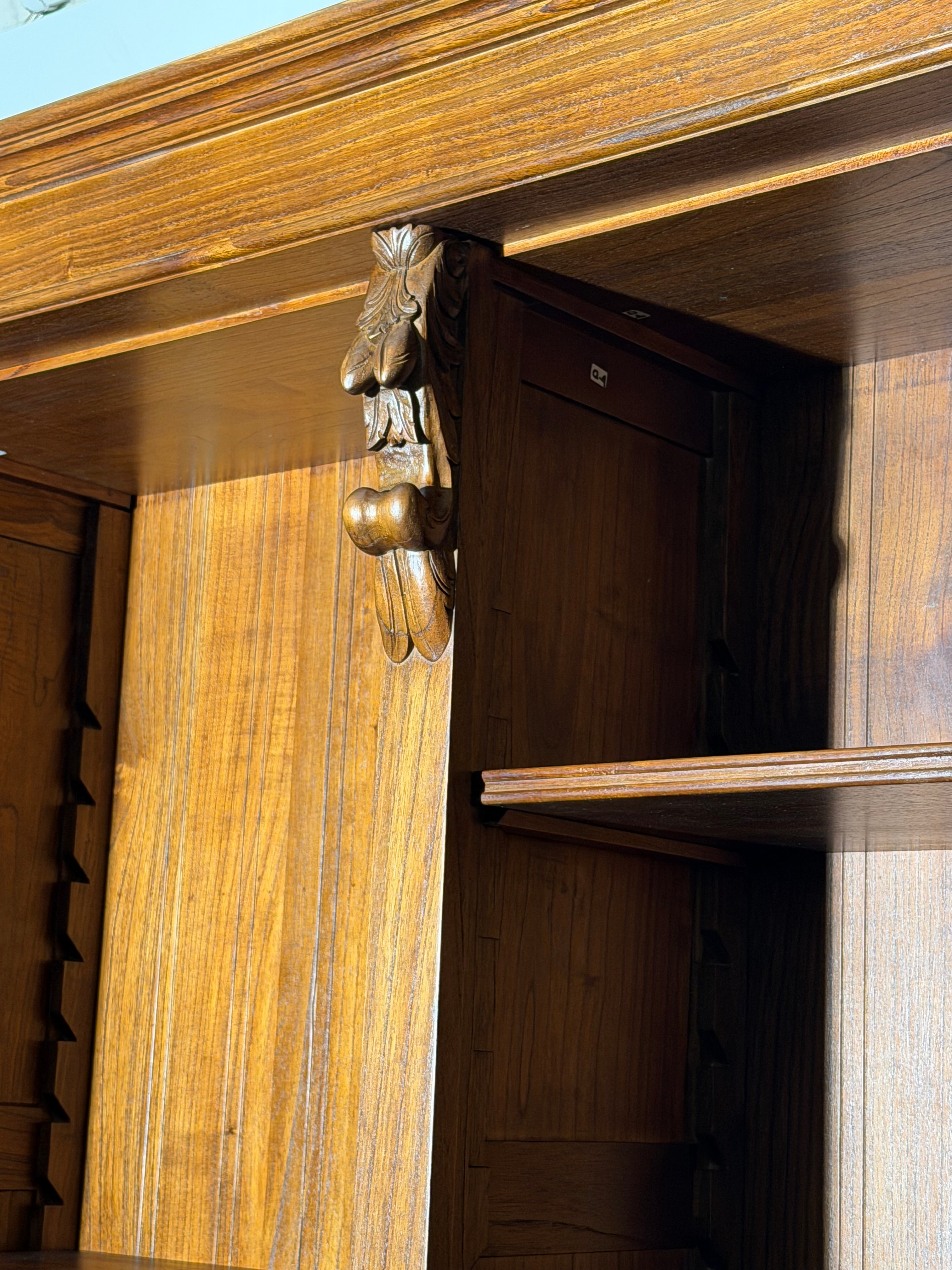 Large Bookcase Cabinet in Solid Elm Wood