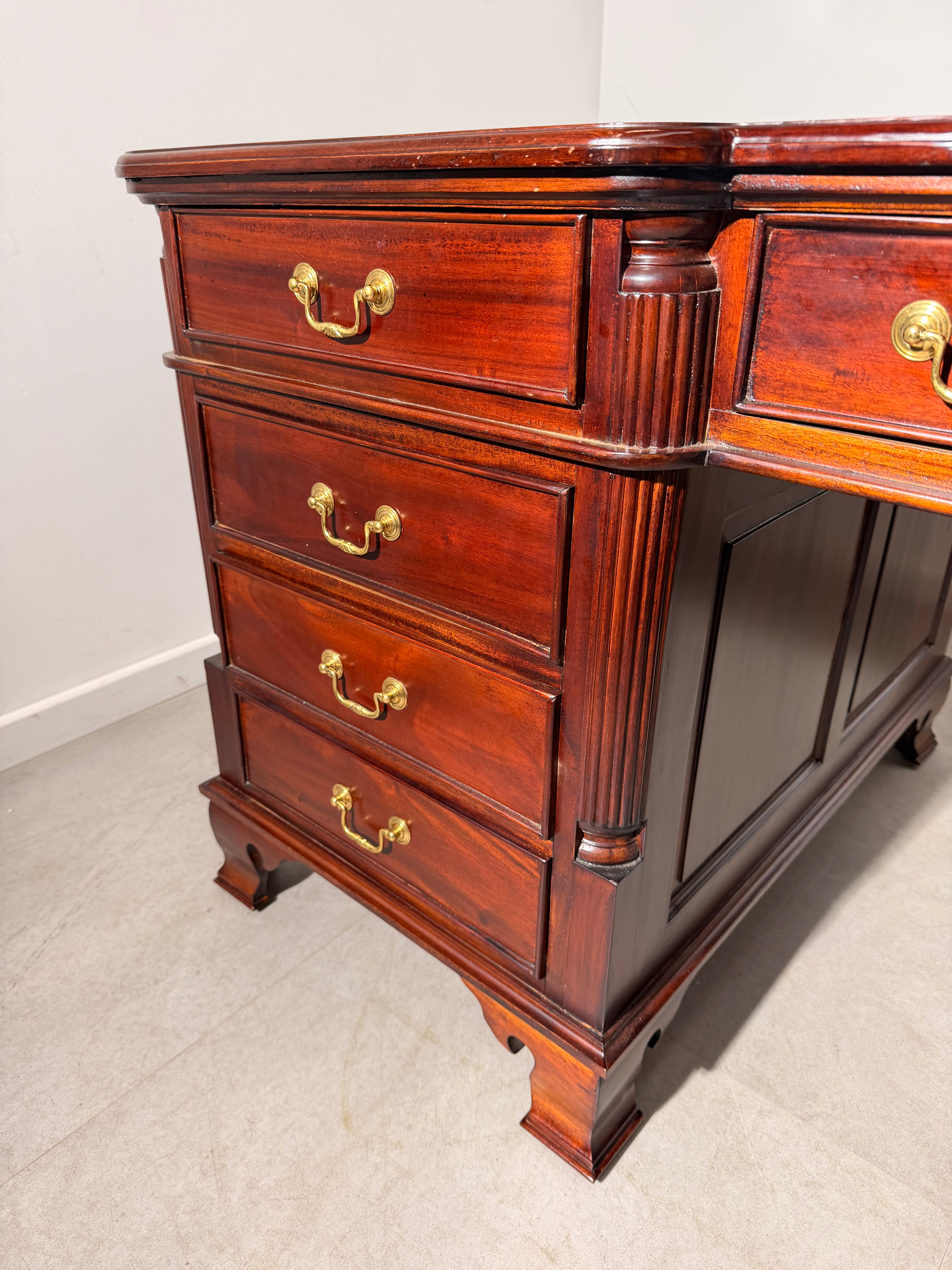 Large Double-Sided Mahogany Partner’s Desk