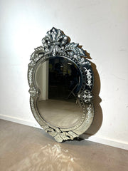 Vintage Venetian-style etched wall mirror Tourmaline
