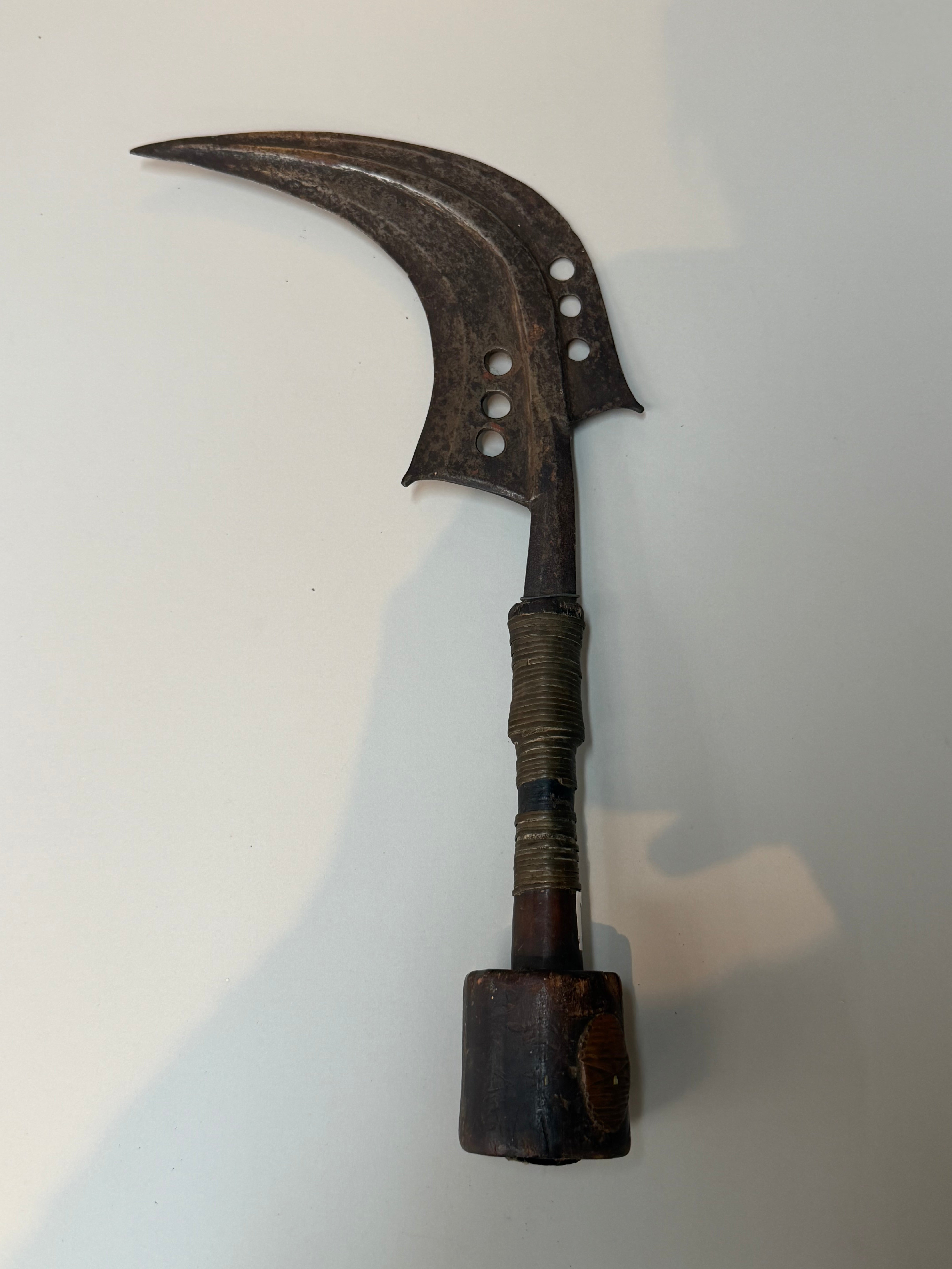 Antique African Ceremonial Sickle Axe – “Trumbash” Mangbetu