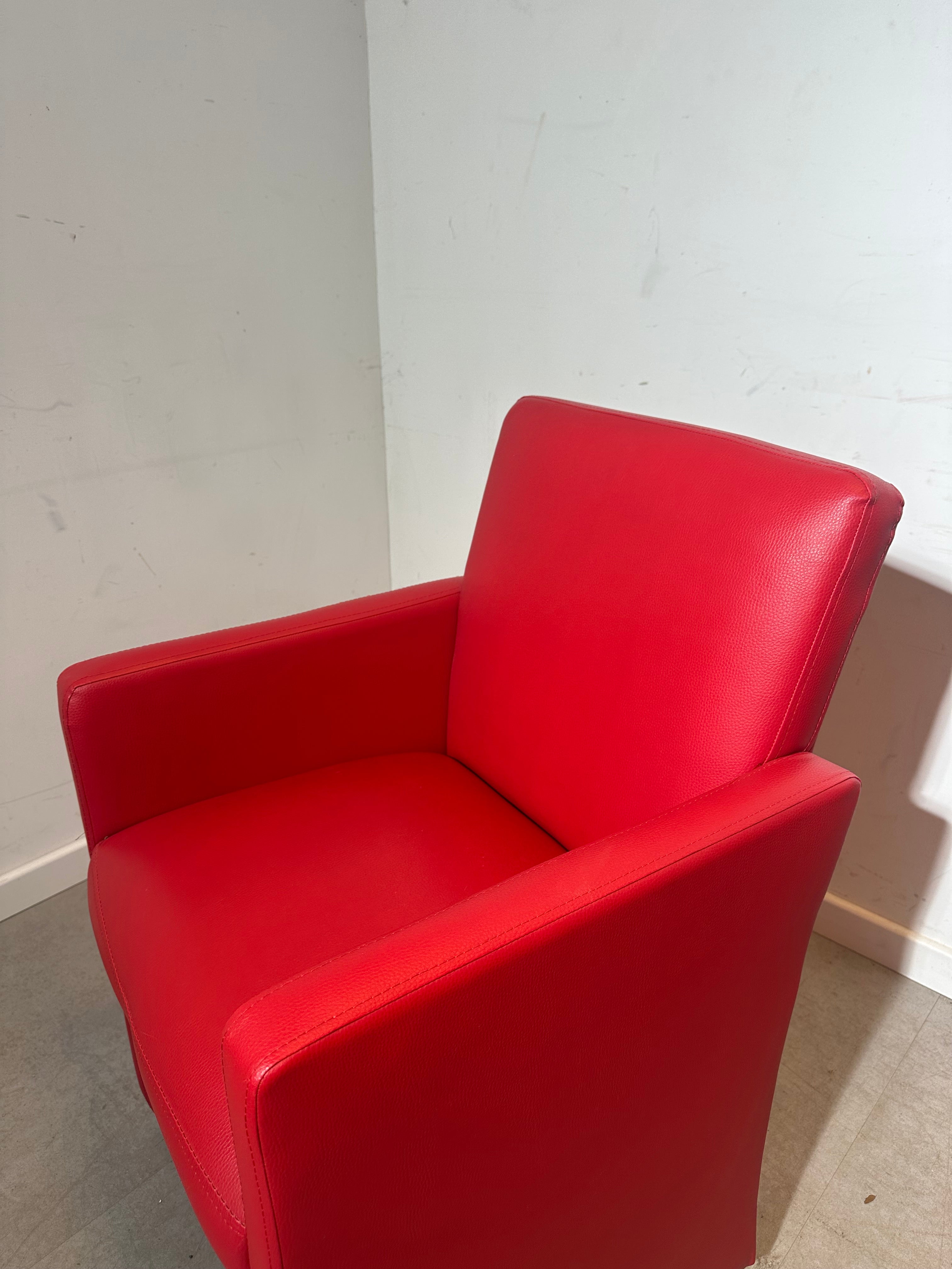 Set of 6 Red Armchairs