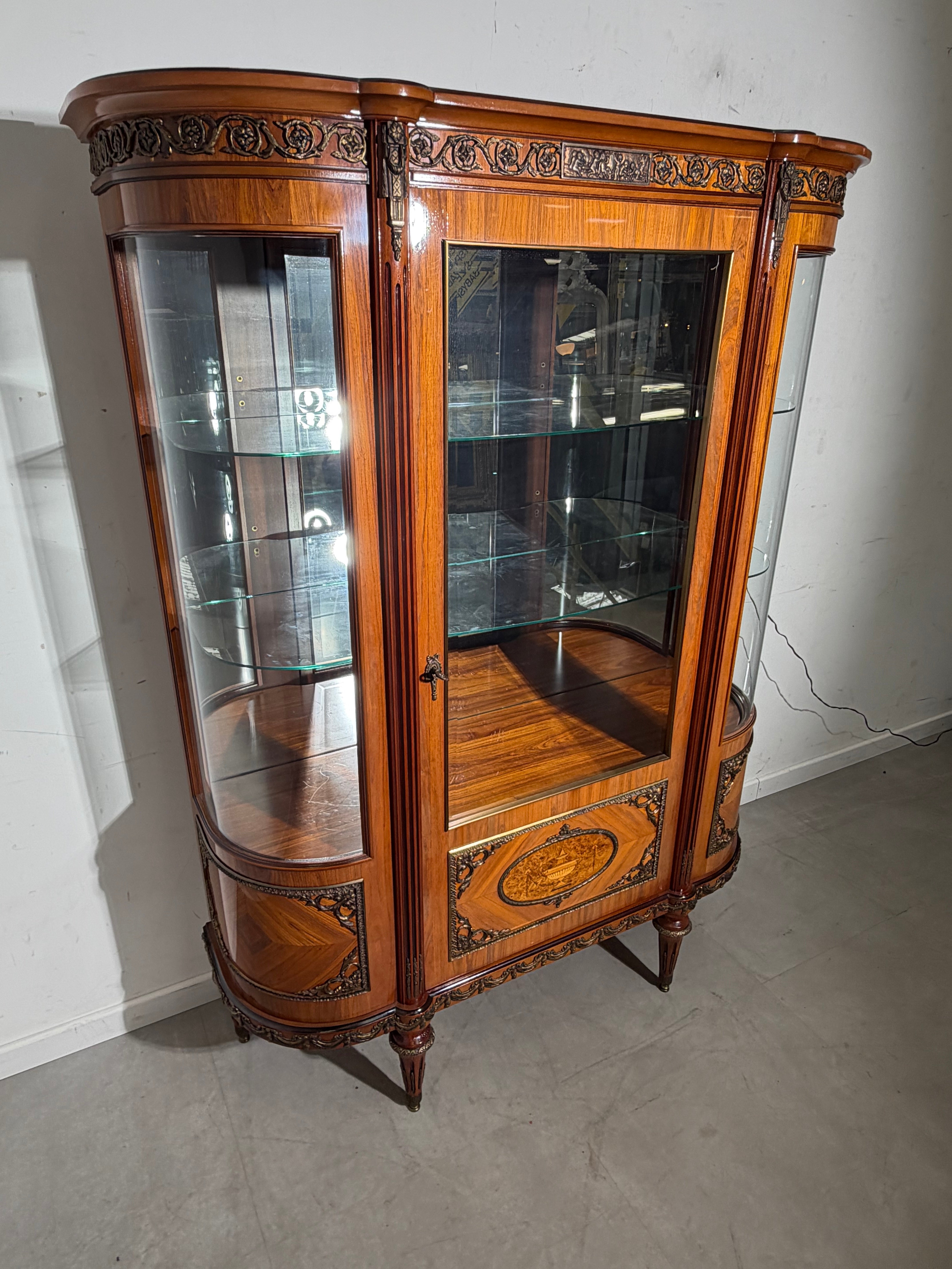 Louis XVI Style Bar Cabinet / Vitrine by JP Ehalt – Glass Display Cabinet – 177 cm