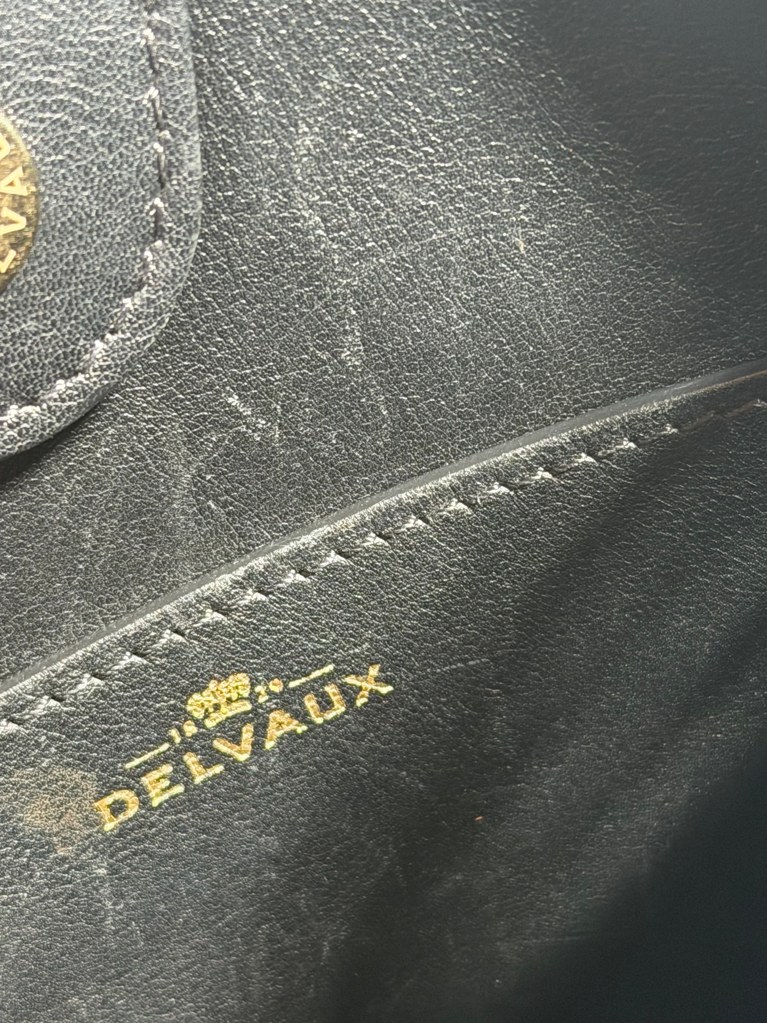 Delvaux Le Pin Mini Black Leather Bag with Dustbag and Mirror