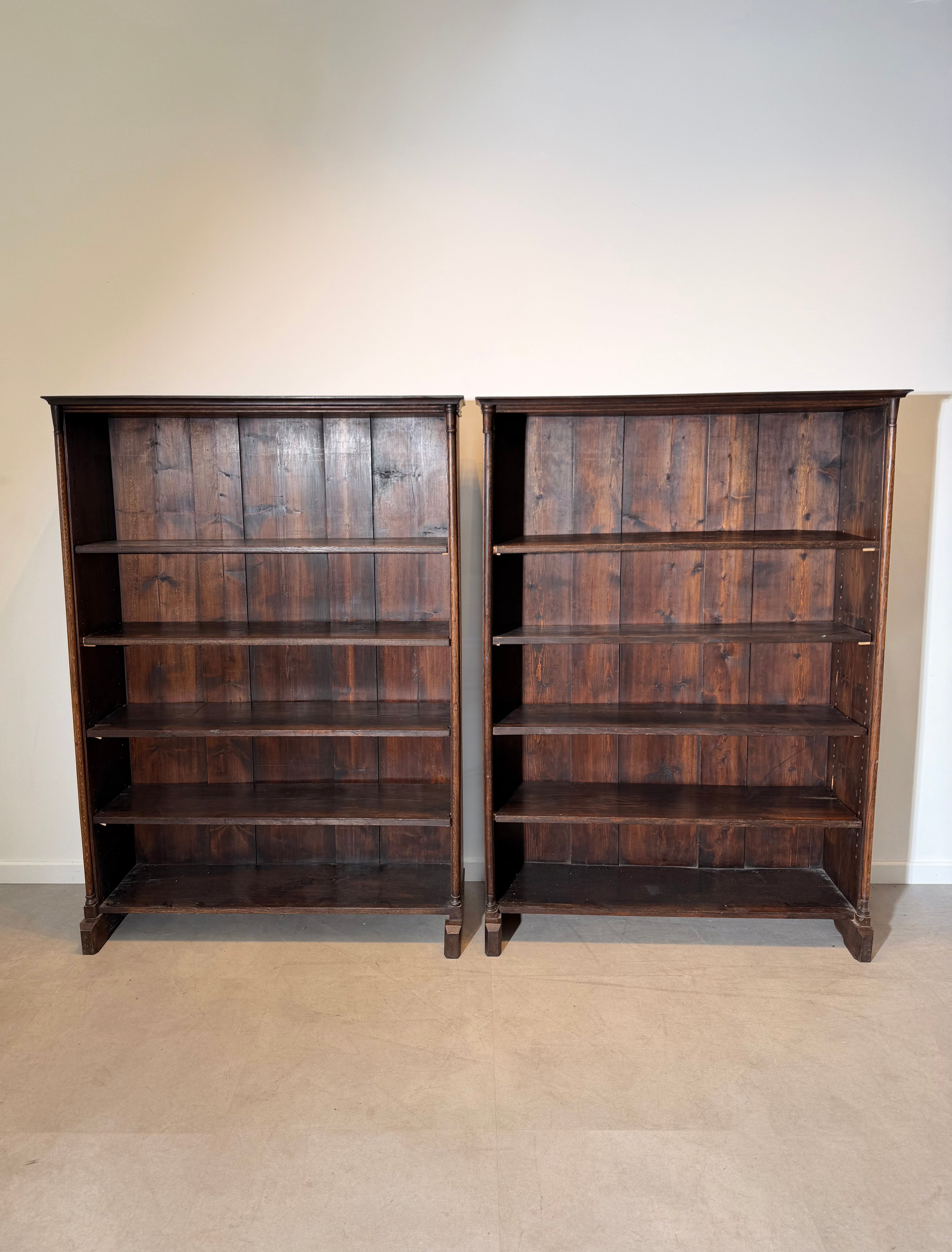 Antique Solid Wood Open Bookcase
