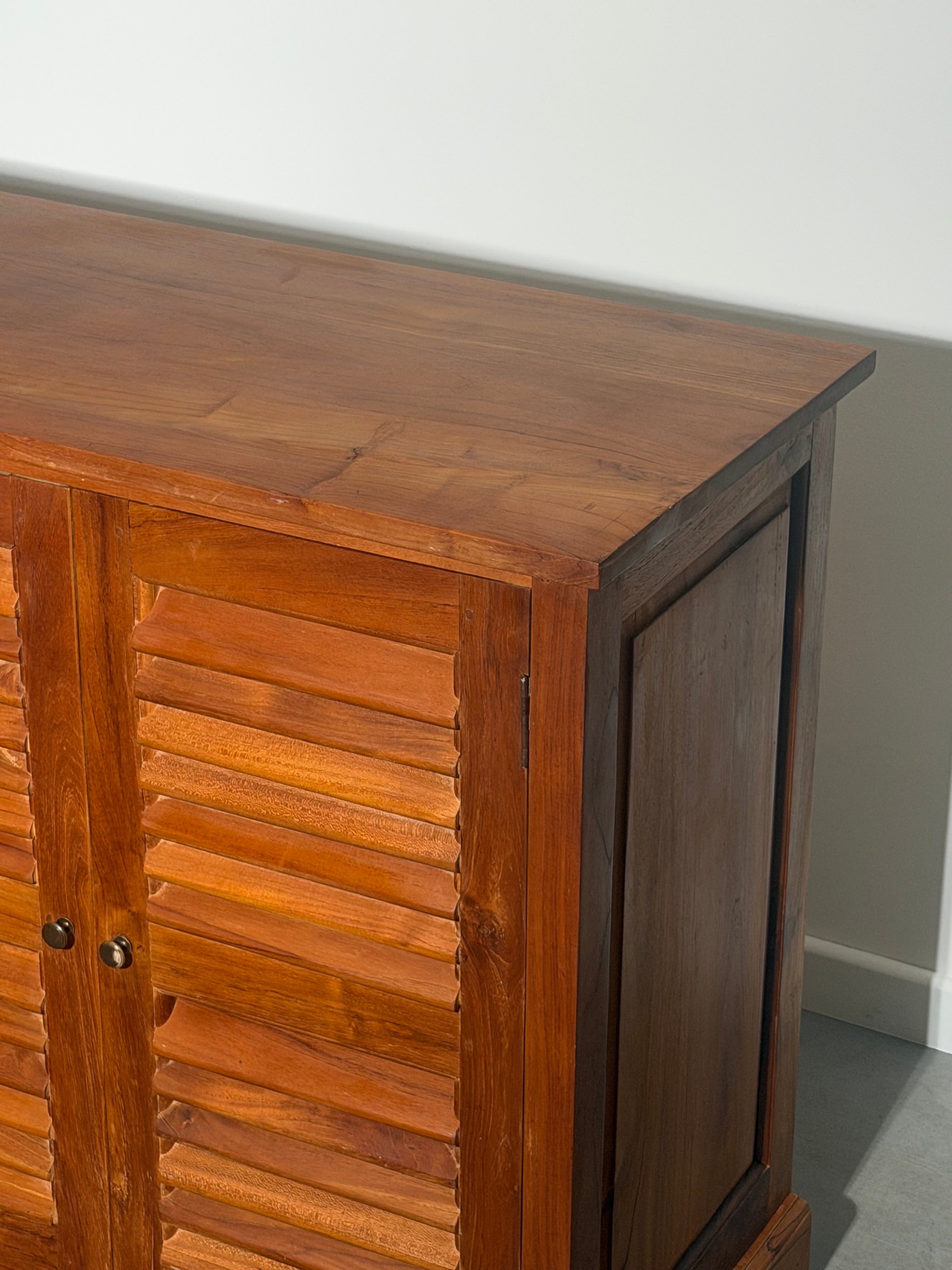 Teak Sideboard with Louvered Doors