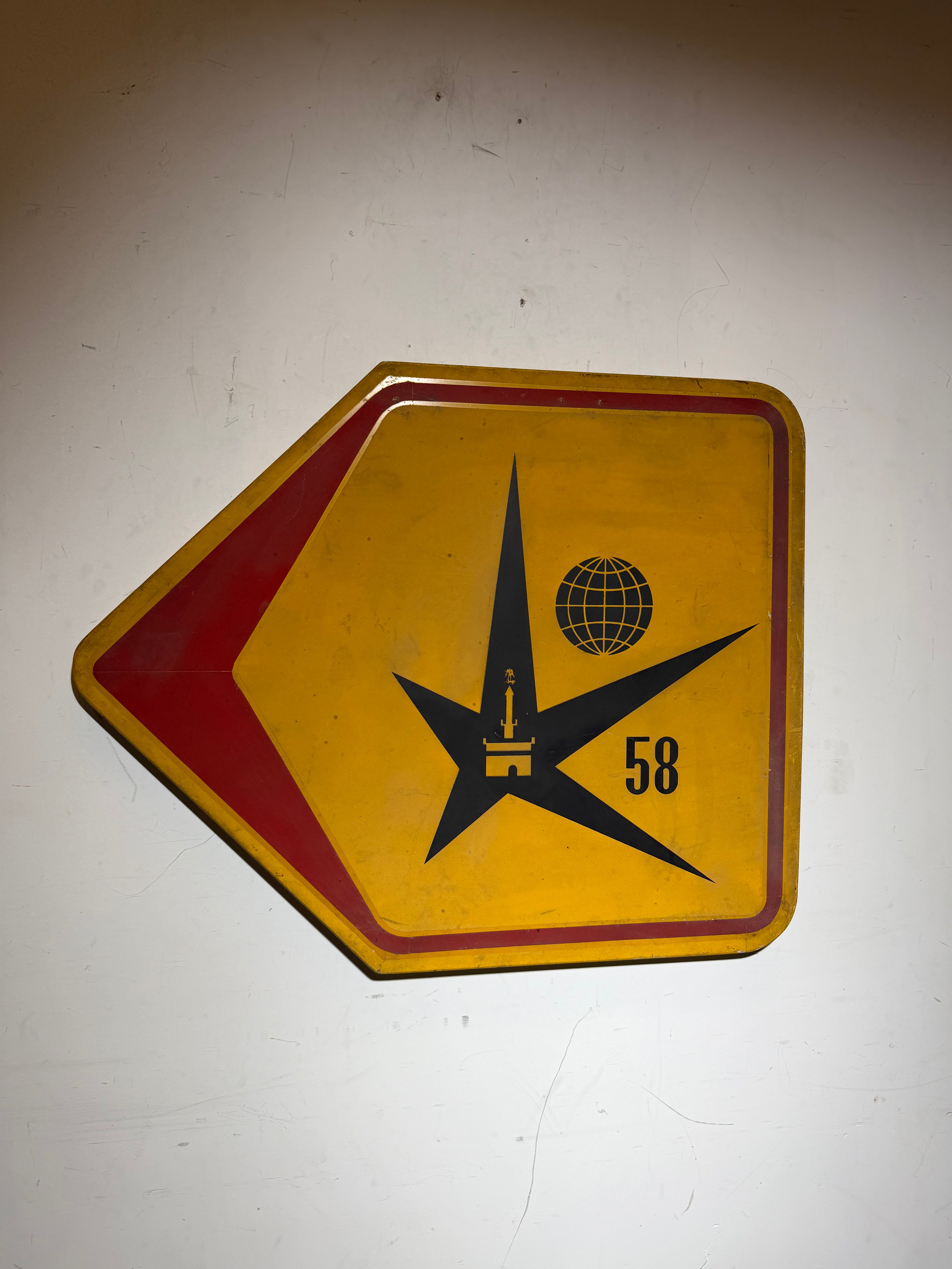 Original Expo ‘58 Directional Sign | Troc Leuven