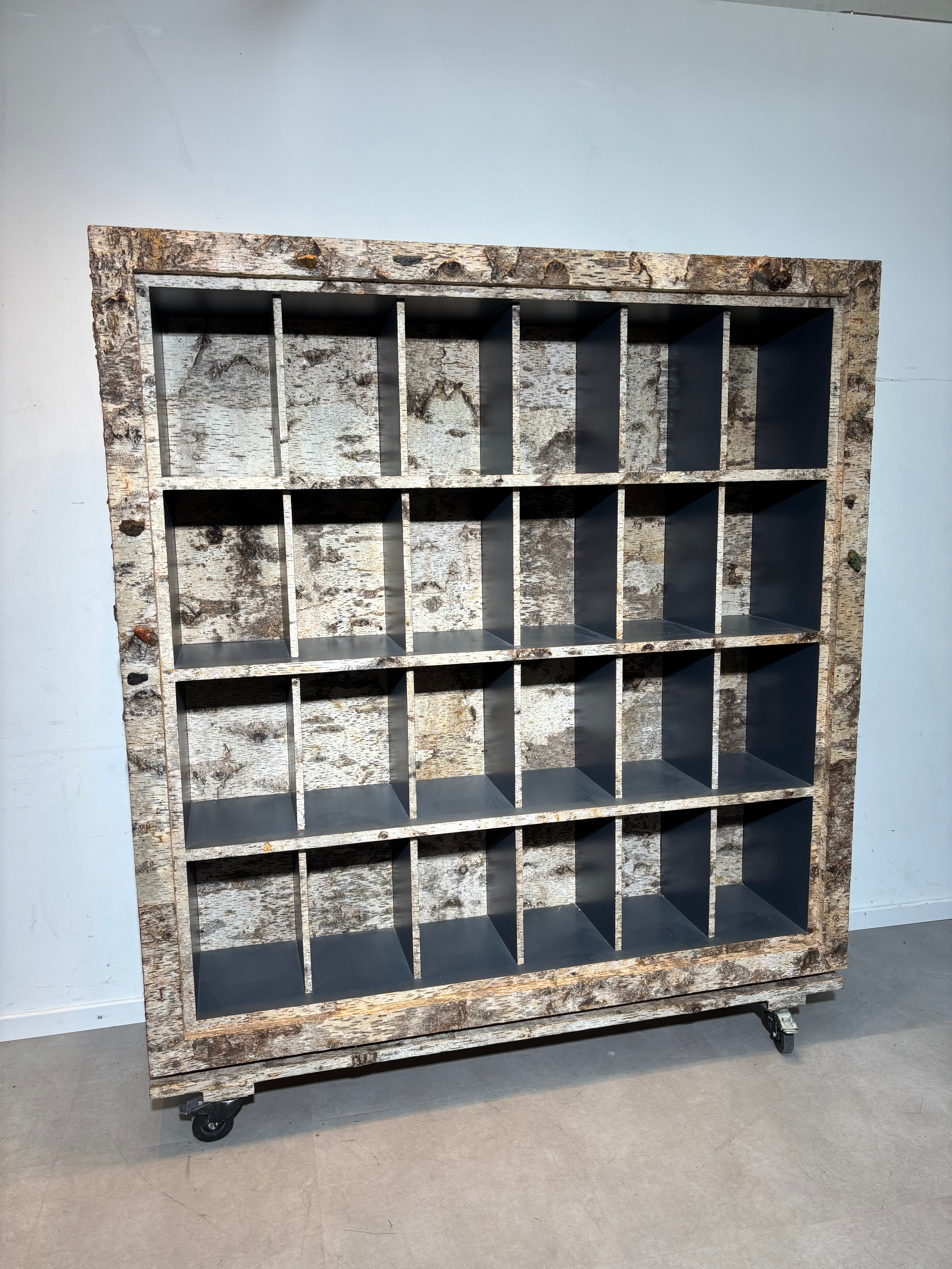 Birch Bark Bookcase by Sophie Gallardo & George Guillaume Cassan