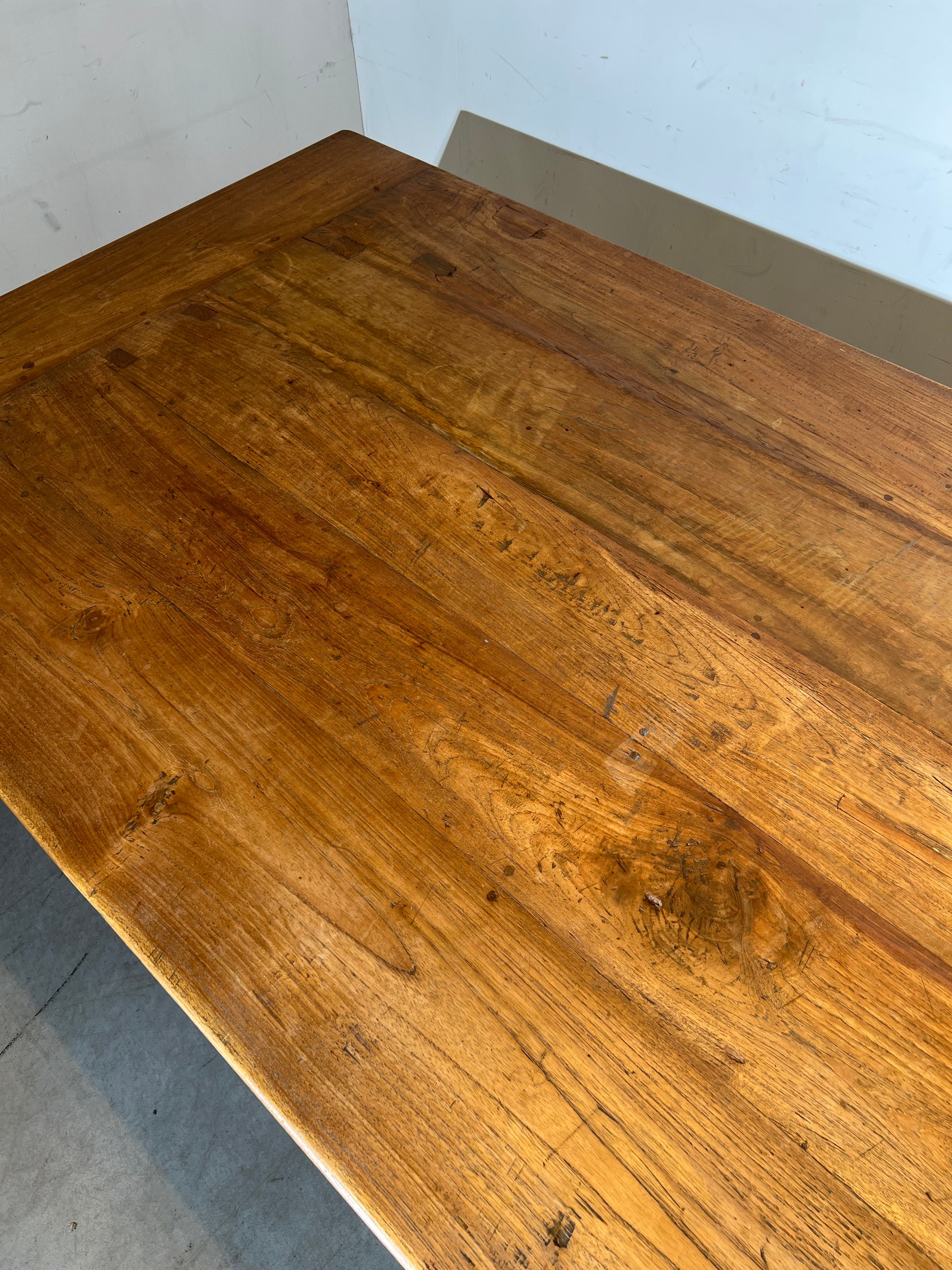 Large Rustic Solid Wood Dining Table