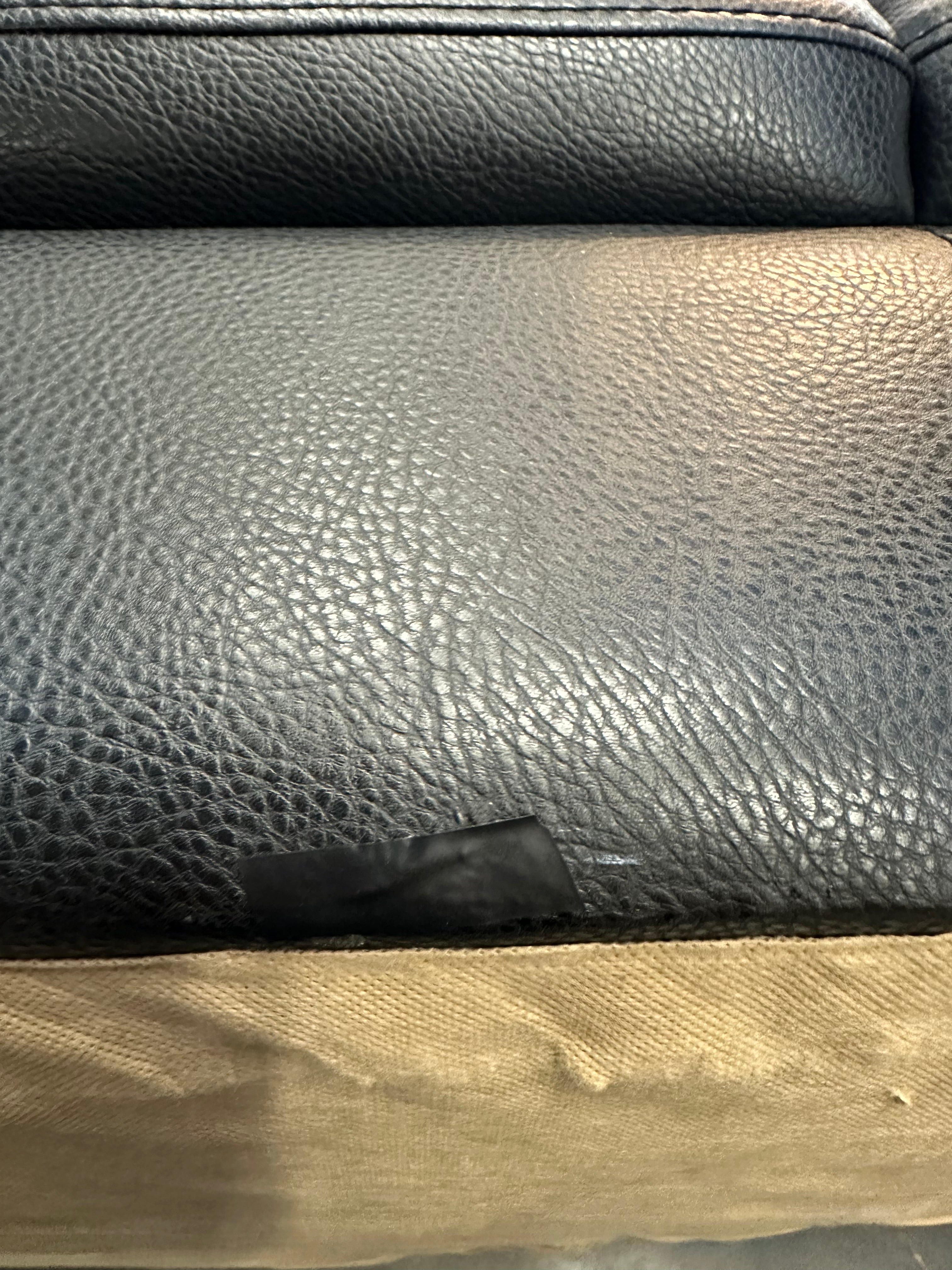 Set van 2 moderne zwarte leren banken