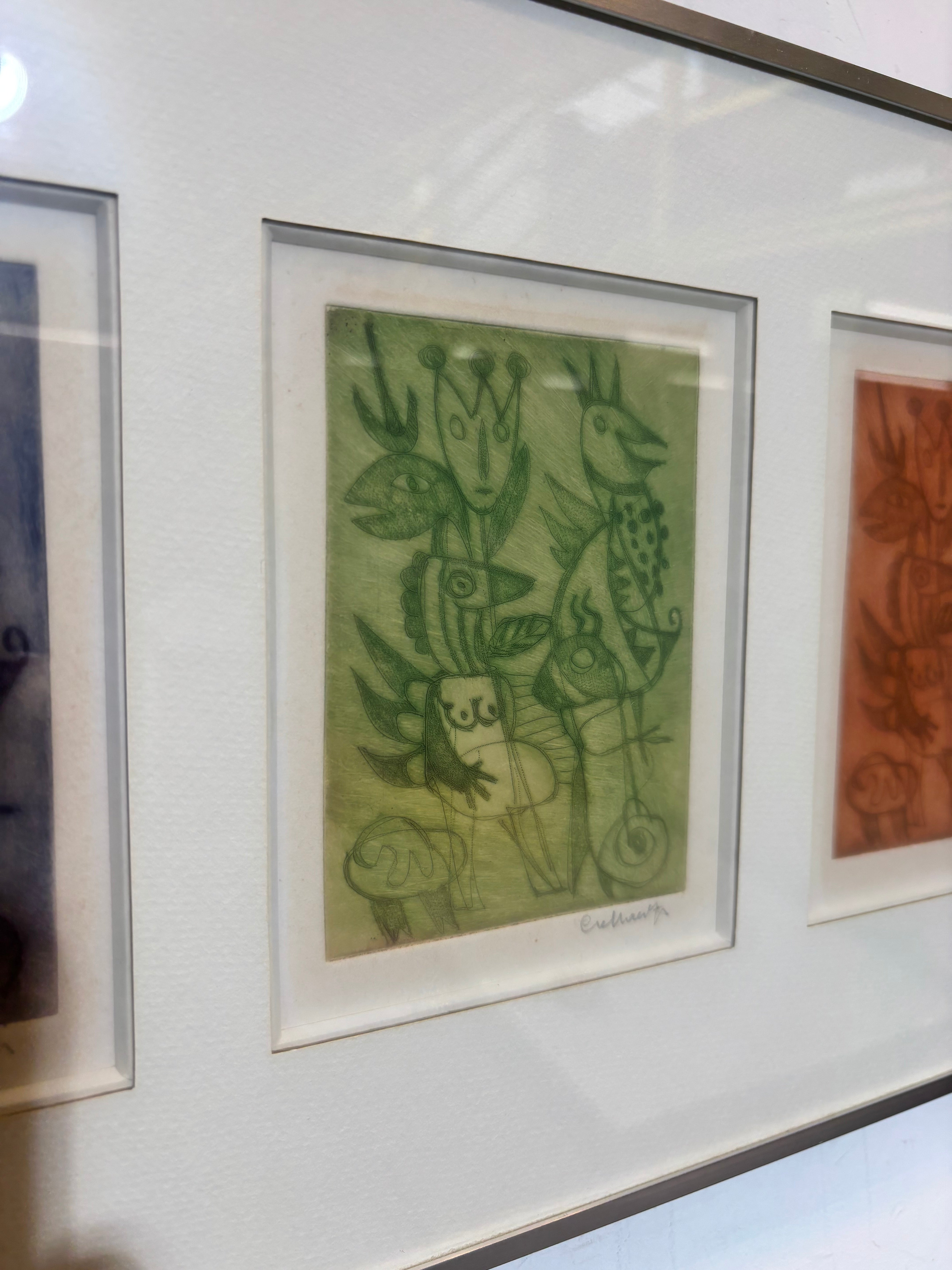 Set van vier kleine litho's van Jan Cobbaert