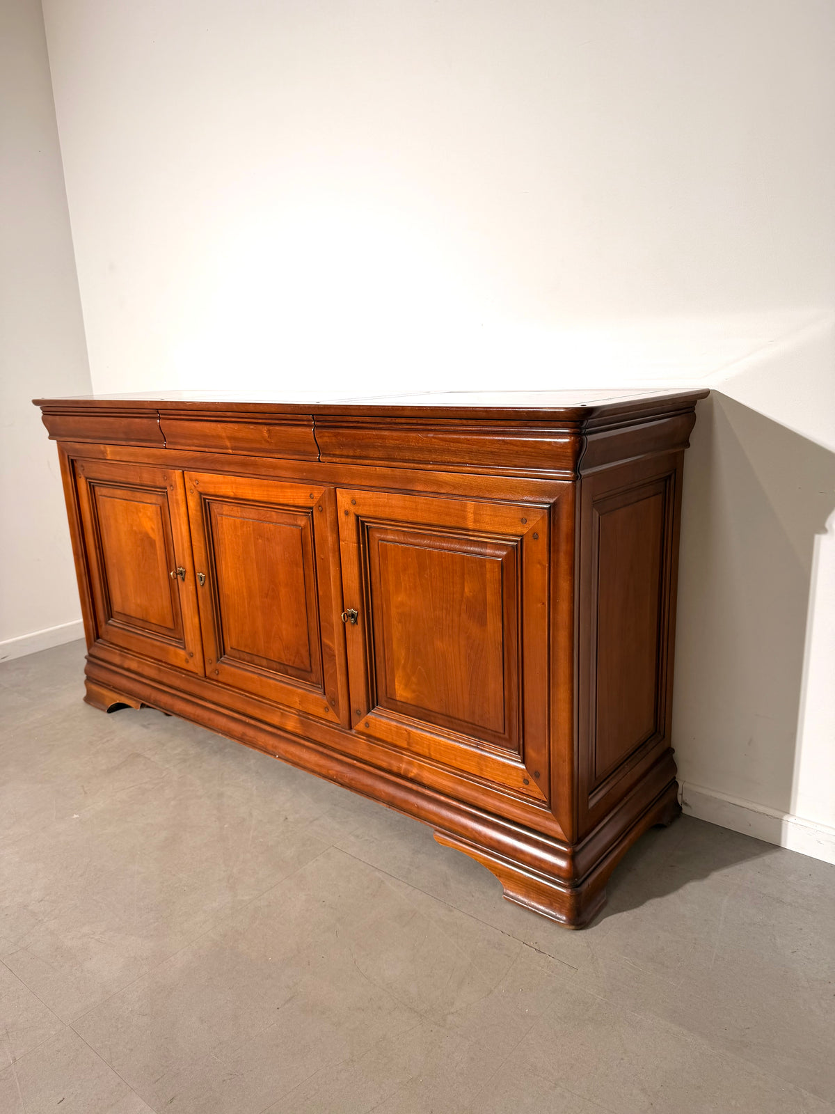 French Cherrywood Three-Door Sideboard