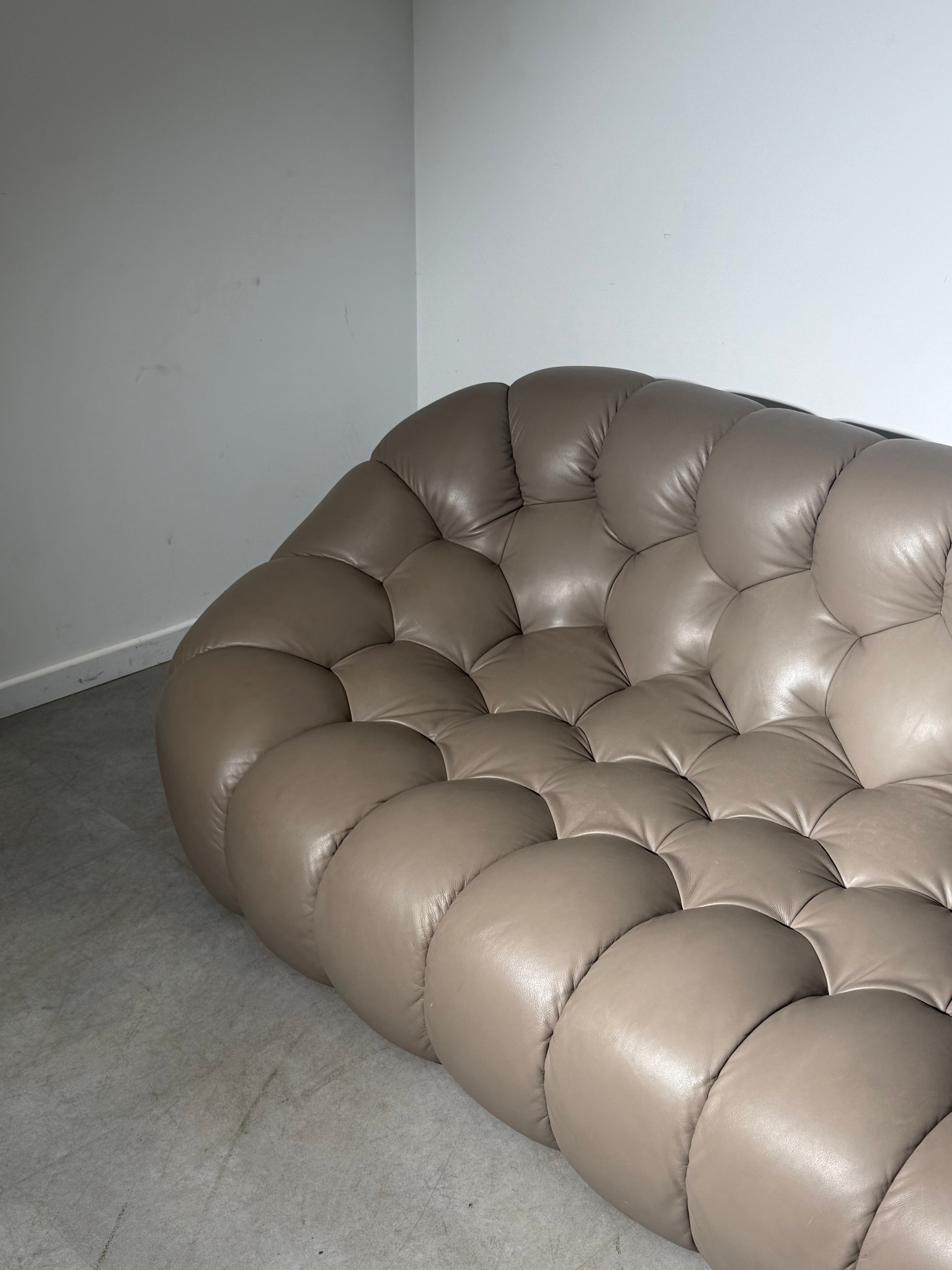 Roche Bobois Bubble Sofa – Limited Edition Taupe Leather by Sacha Lakic
