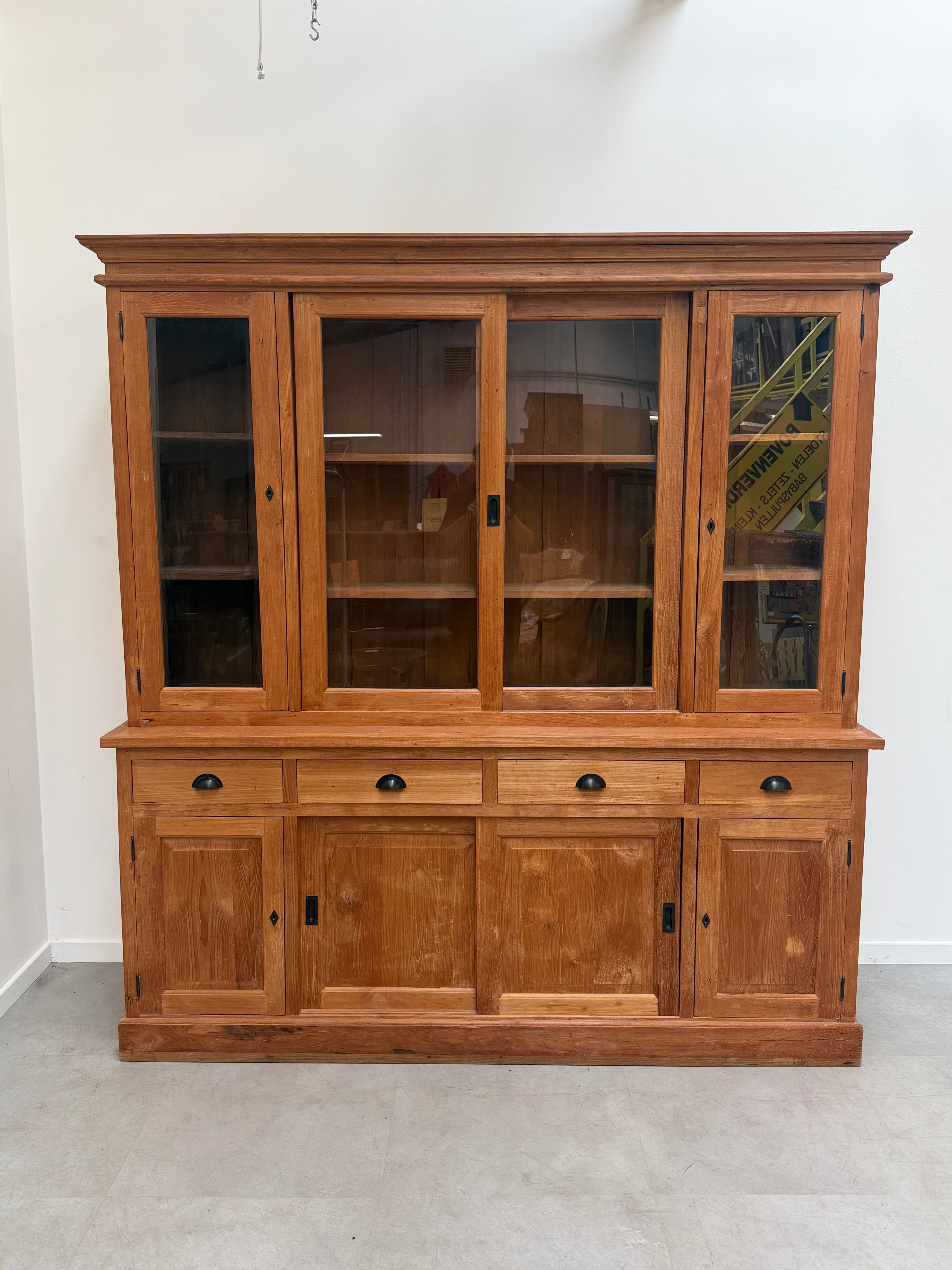 Large Solid Teak Display Cabinet / Hutch – 220 cm
