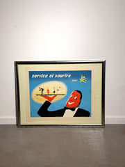 Original Expo 58 Poster “Service et Sourire” by M. Leclercq (1958)