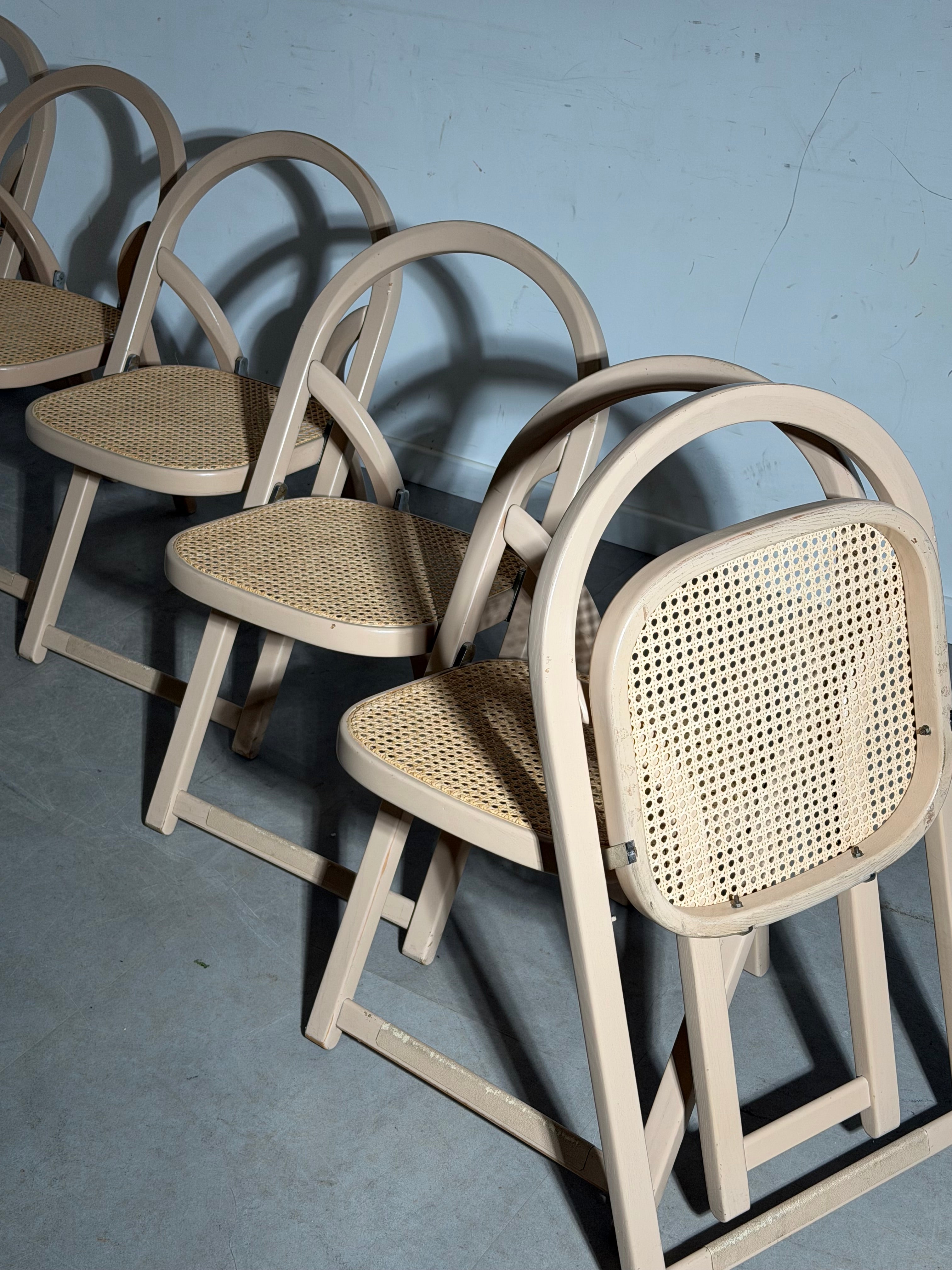 Set of six foldable “Arca” chairs by Gigi Sabadin for Crassevig