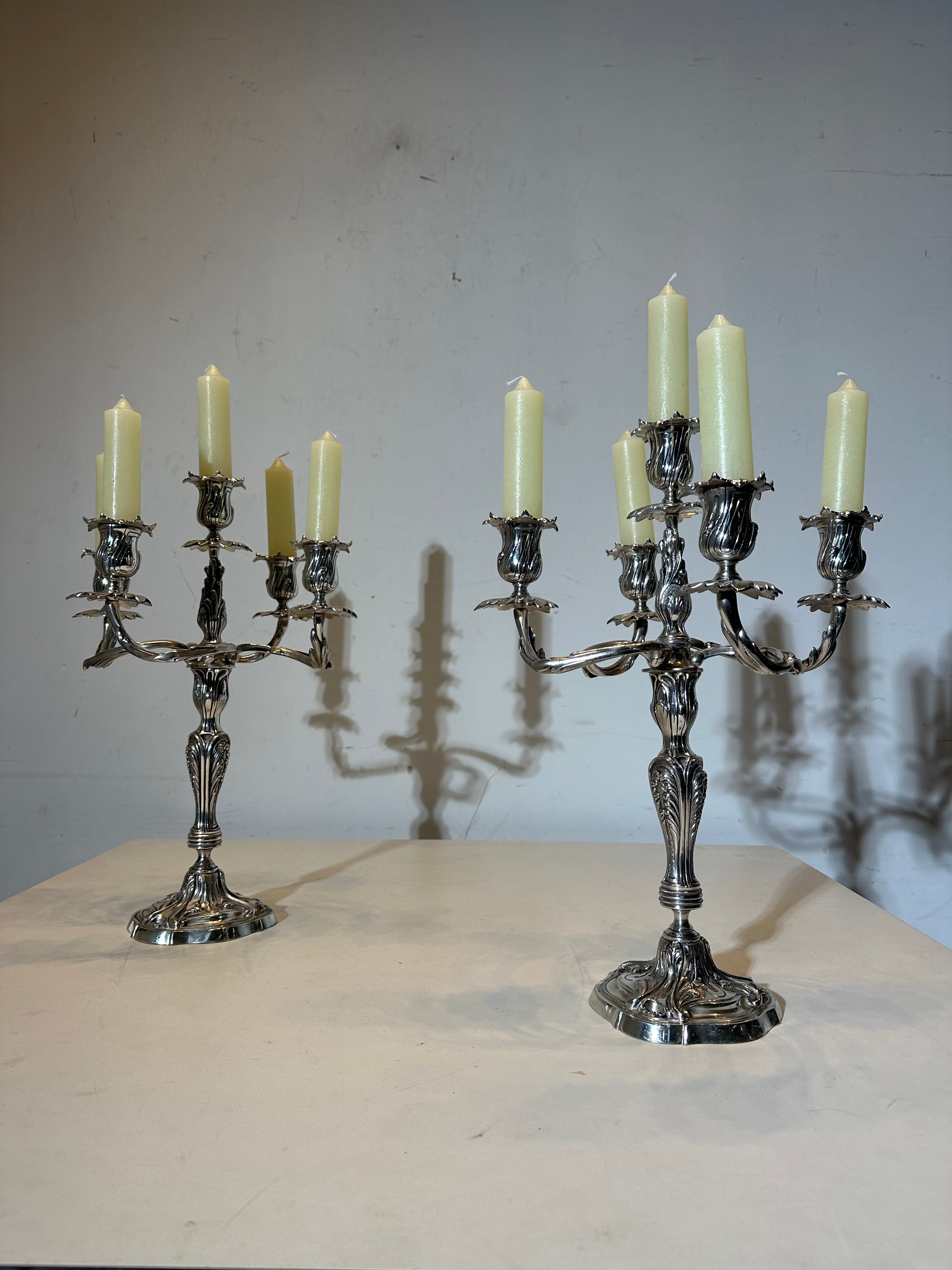 Verzilverde kandelaars Atrb Wiskemann