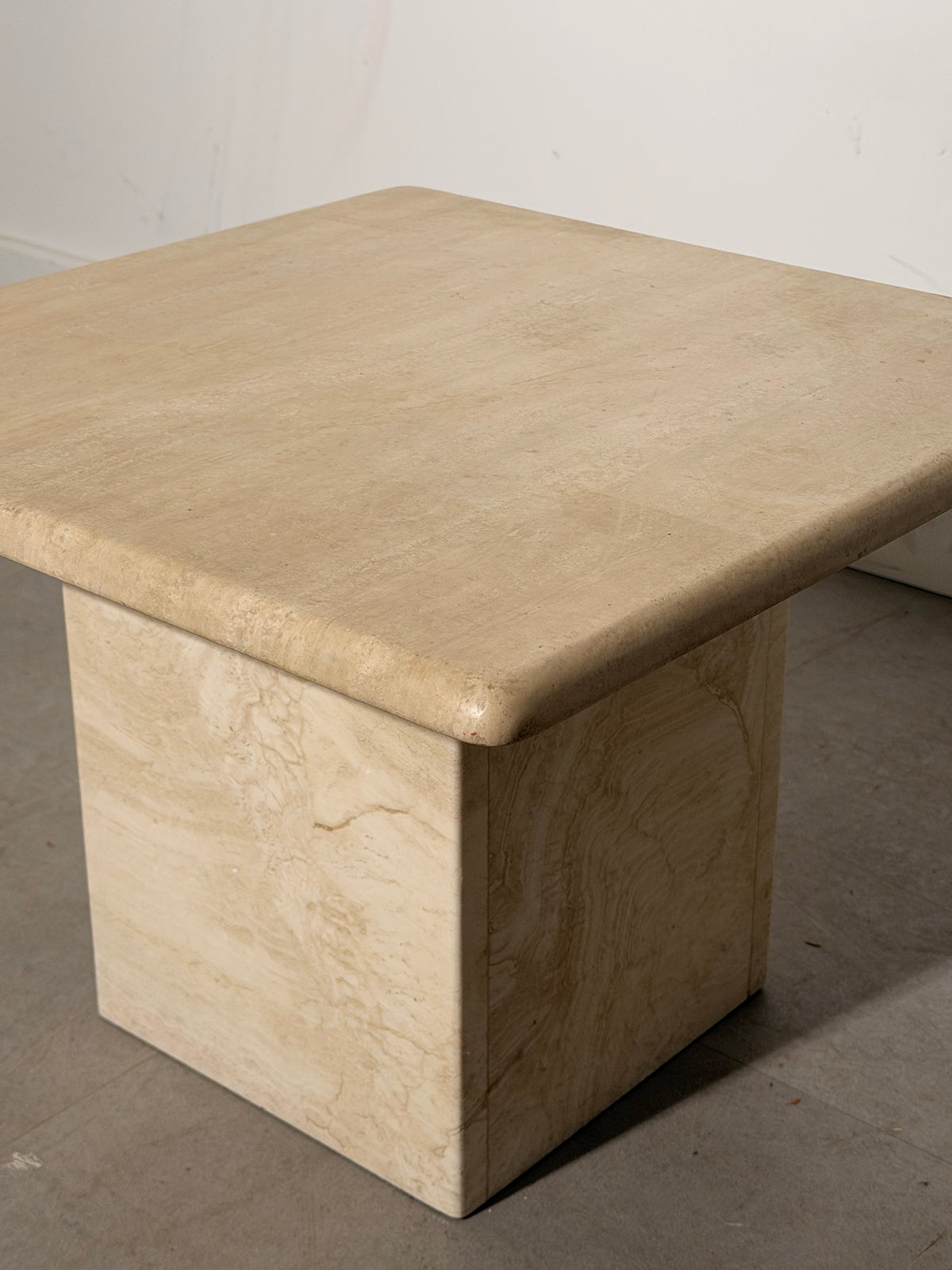 Vintage Travertine Side Table