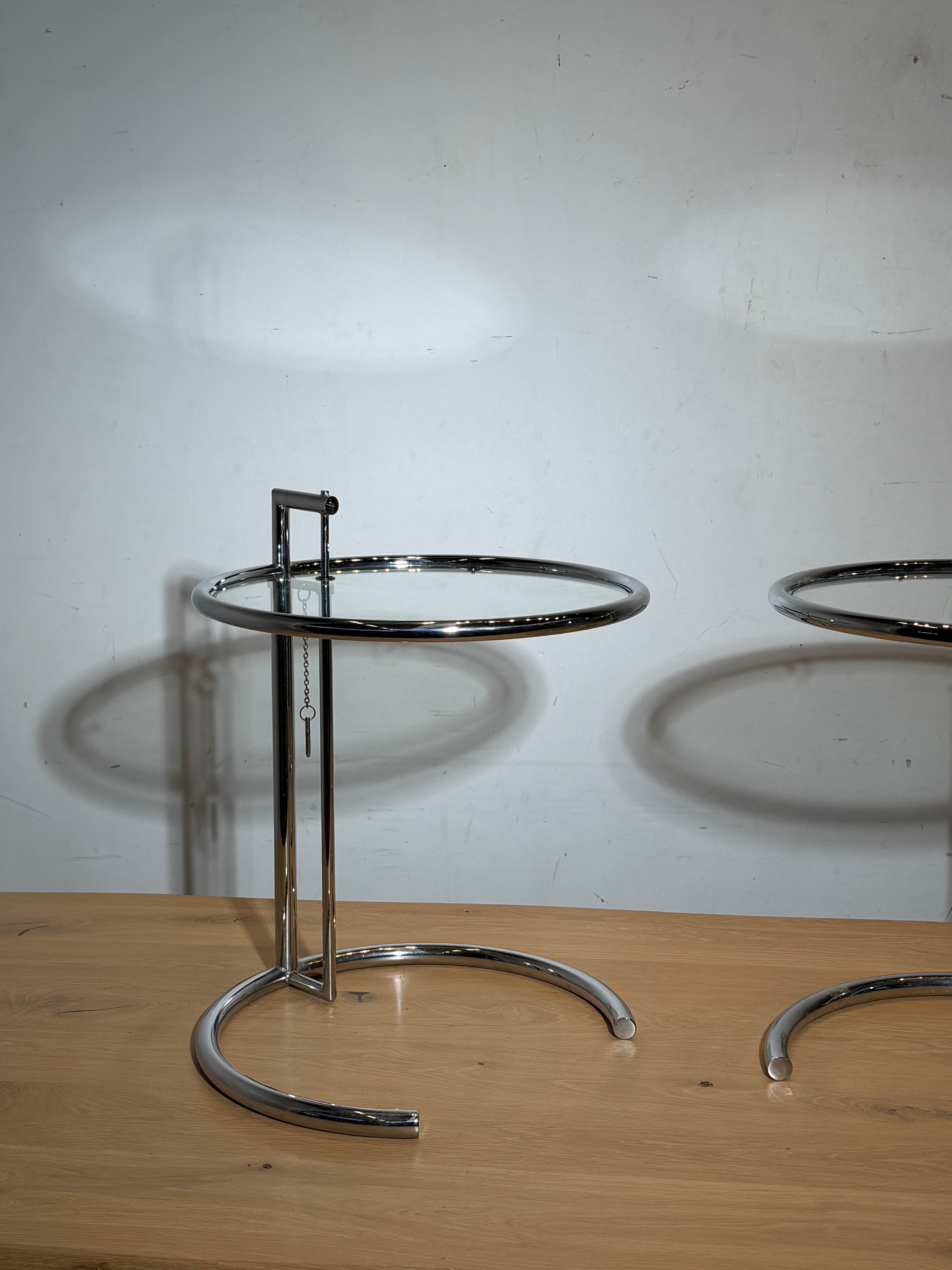 Vintage adjustable chrome side table – height adjustable – price per piece