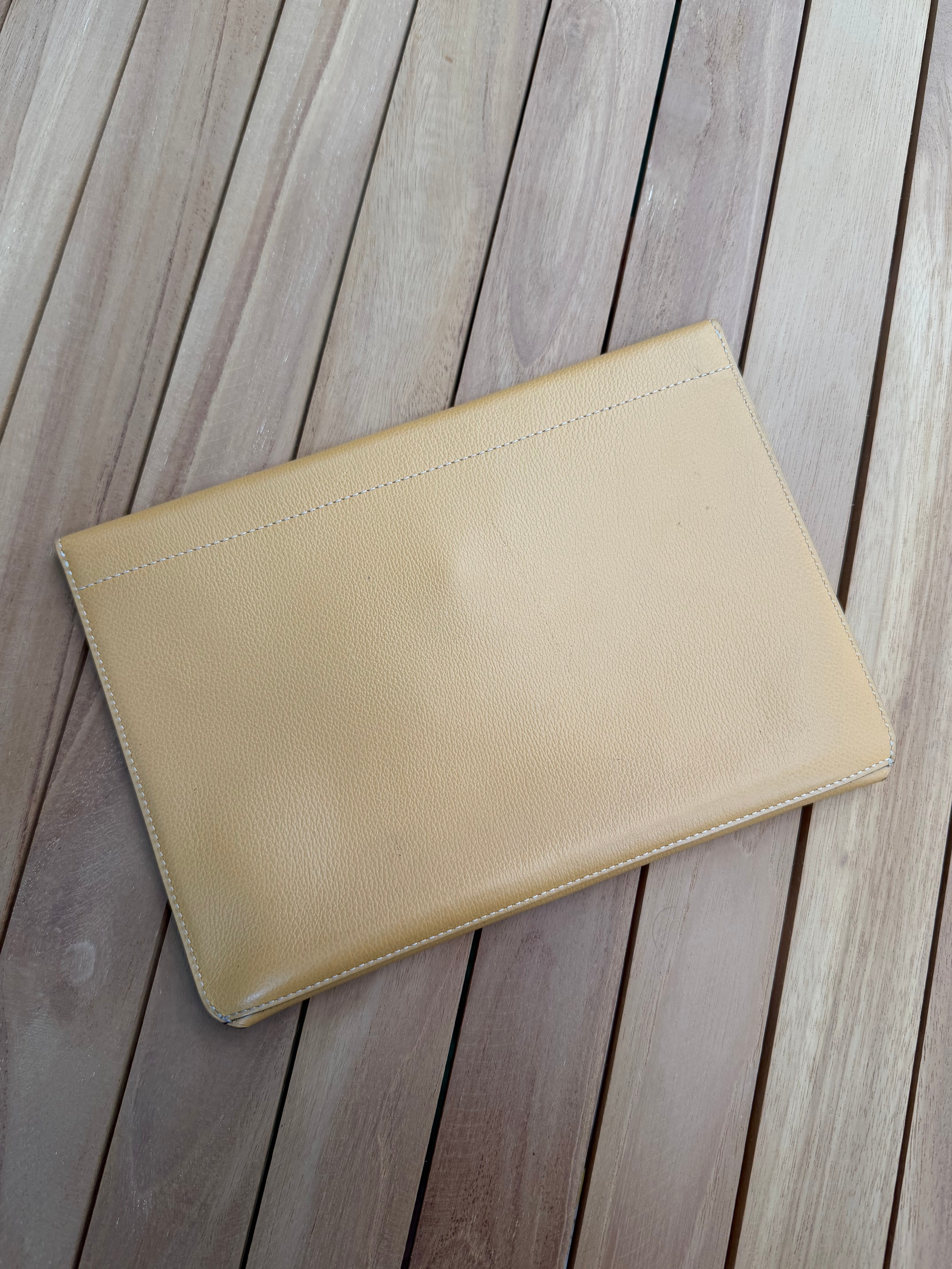 Delvaux “Fusée” Clutch – Cognac Leather
