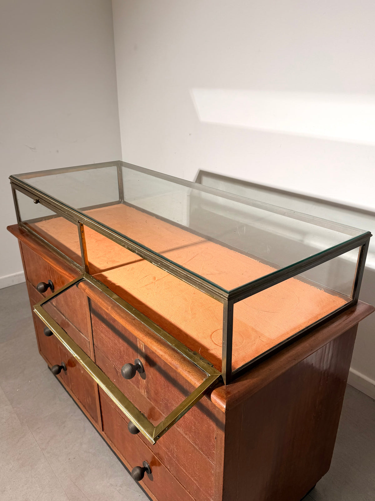 Art Deco Haberdashery Display Counter with Glass Showcase