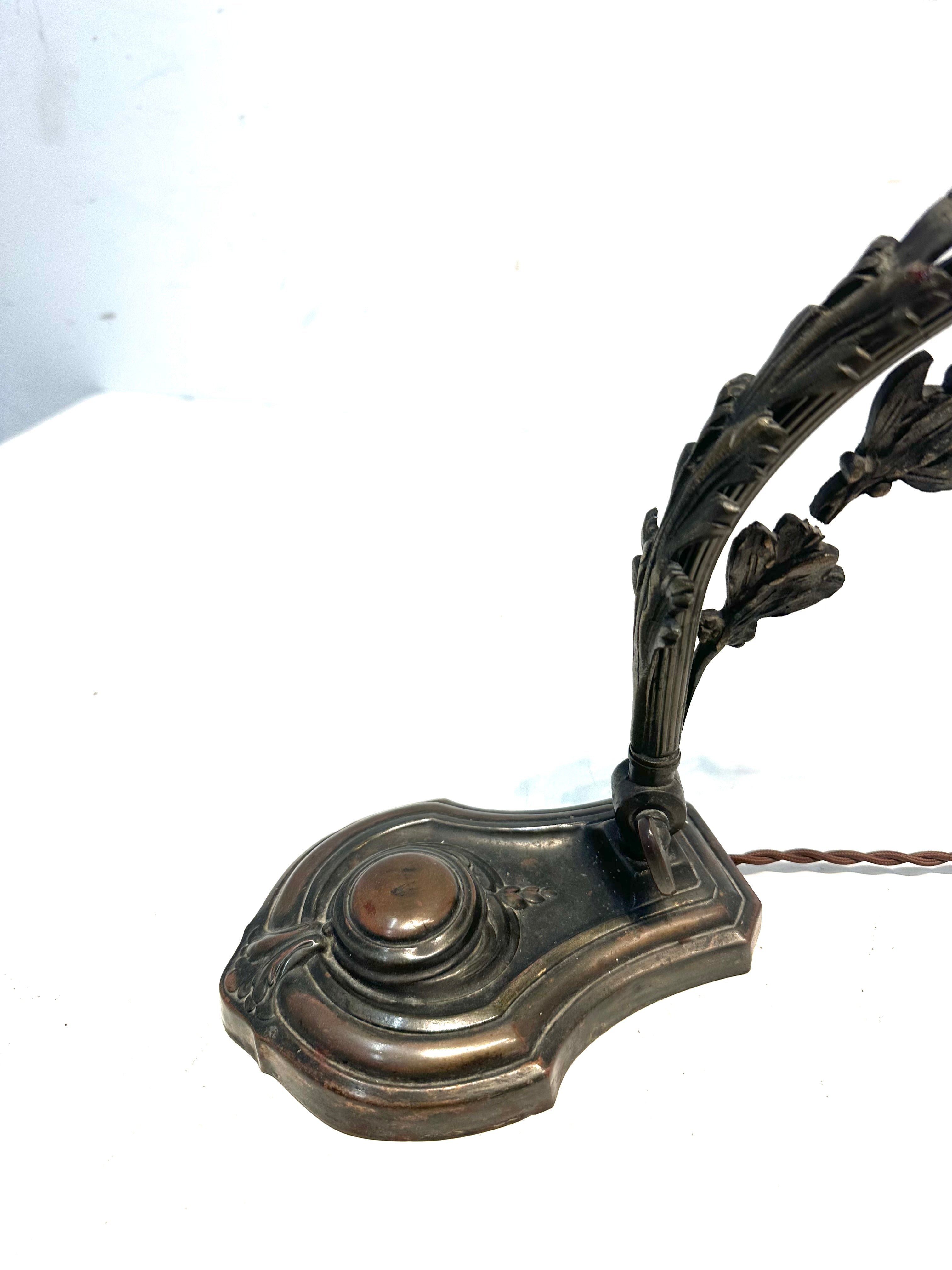 Art Nouveau table lamp with floral glass shade