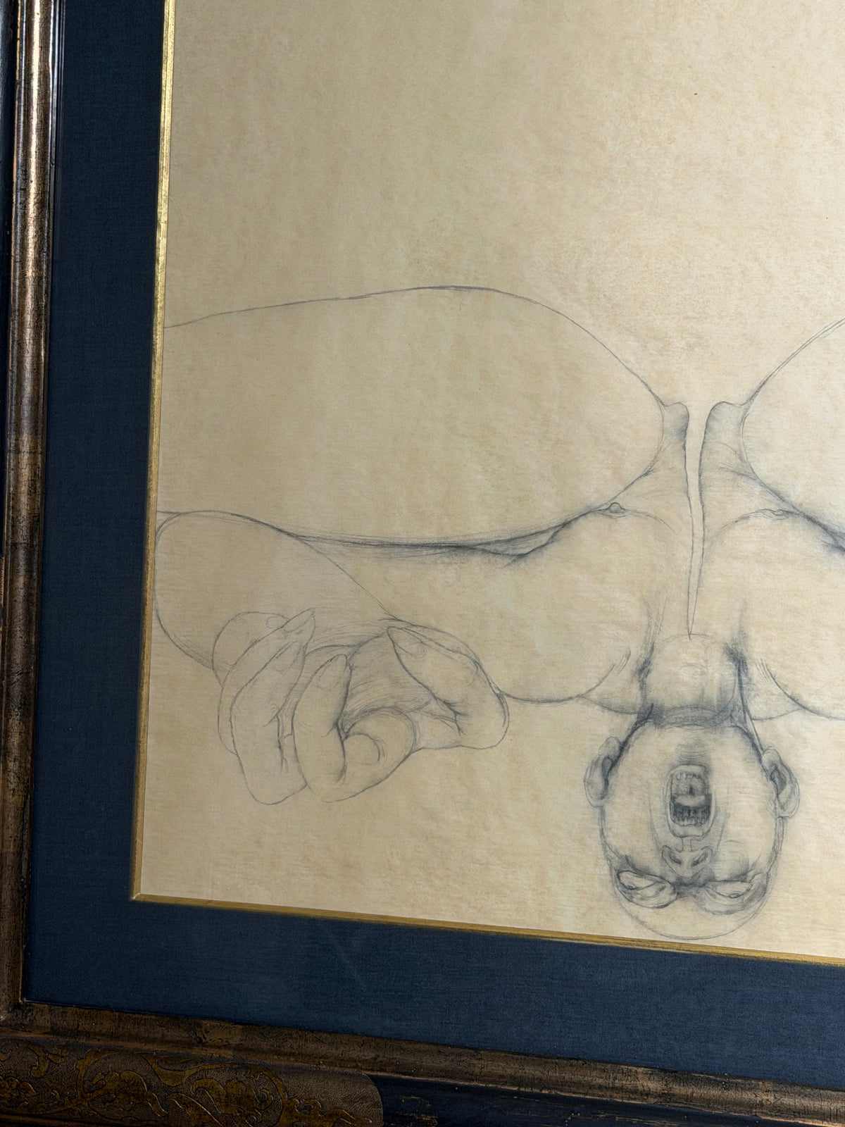 René Knapen – Surrealist Graphite Drawing with Gallery Certificate