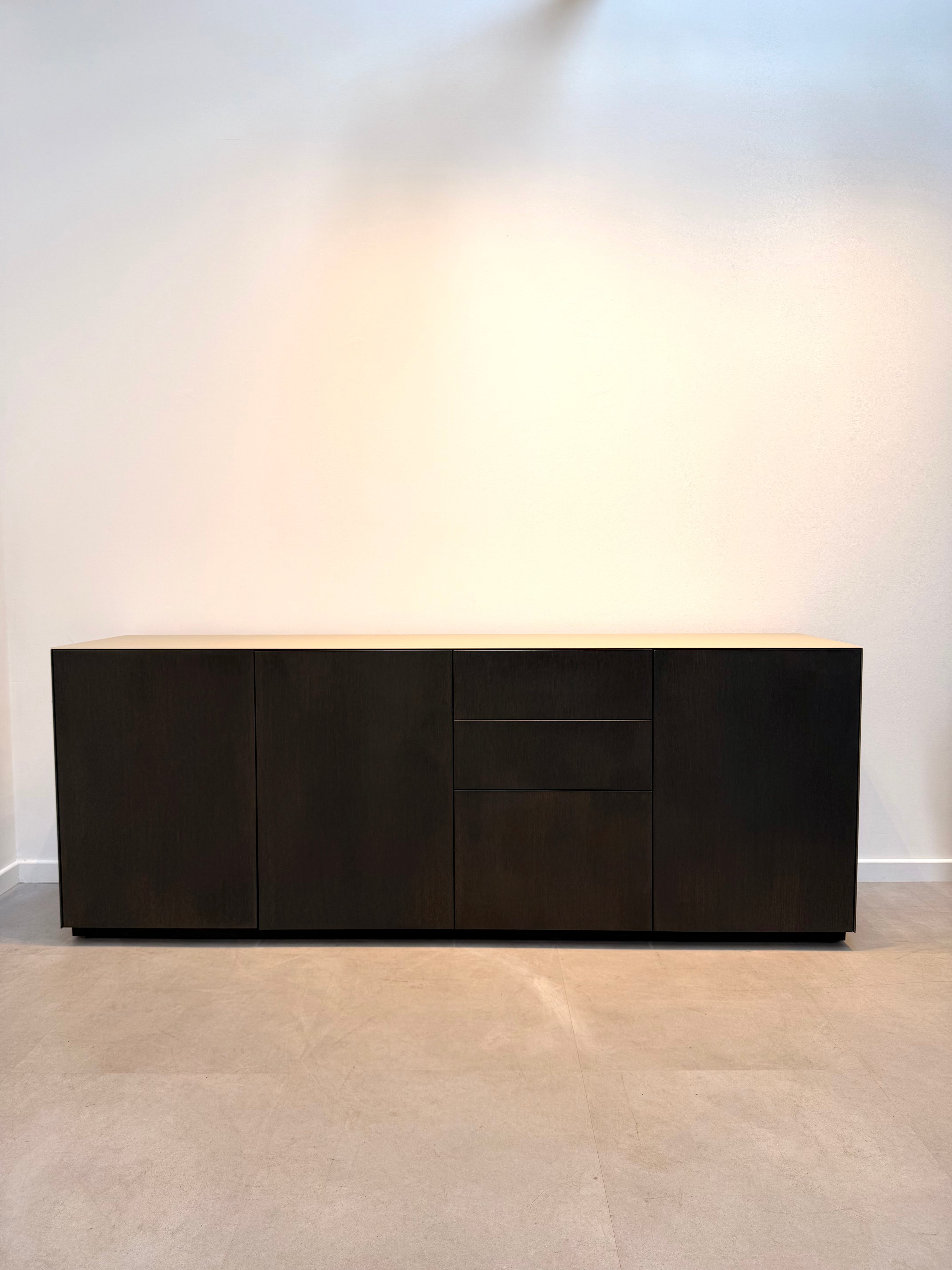 Contemporary Wooden Sideboard with Glass Top