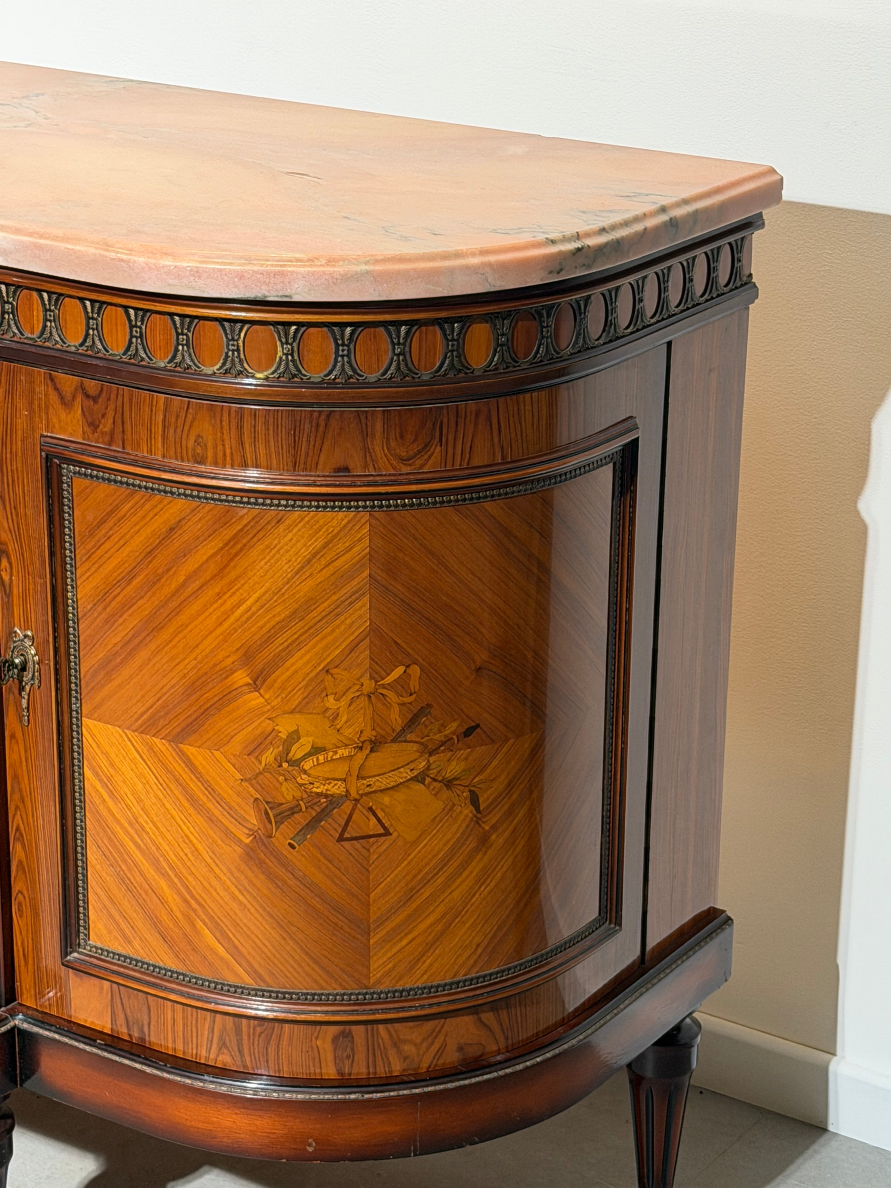 JP Ehalt Louis XVI Style Sideboard with Pink Marble Top