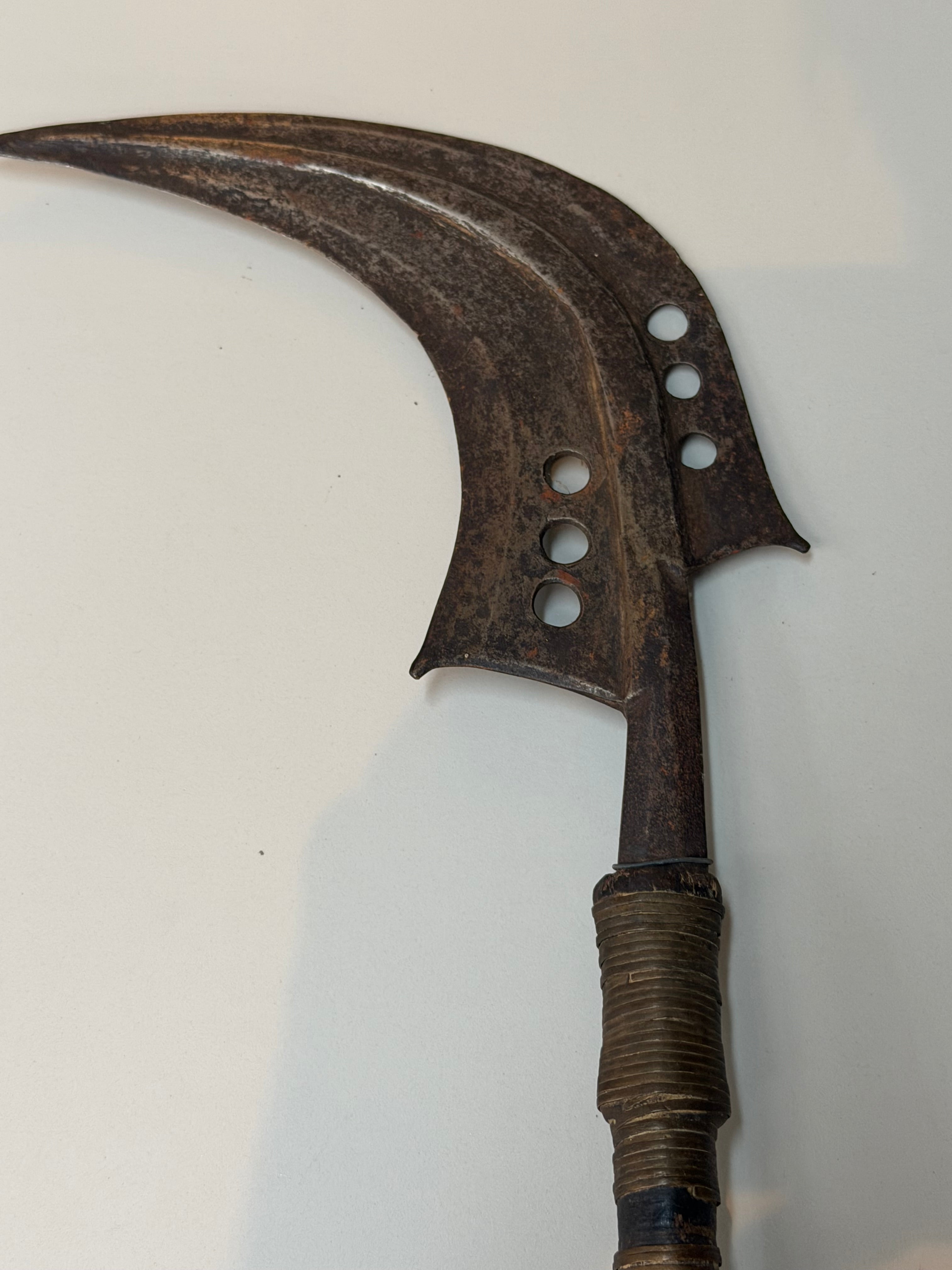 Antique African Ceremonial Sickle Axe – “Trumbash” Mangbetu