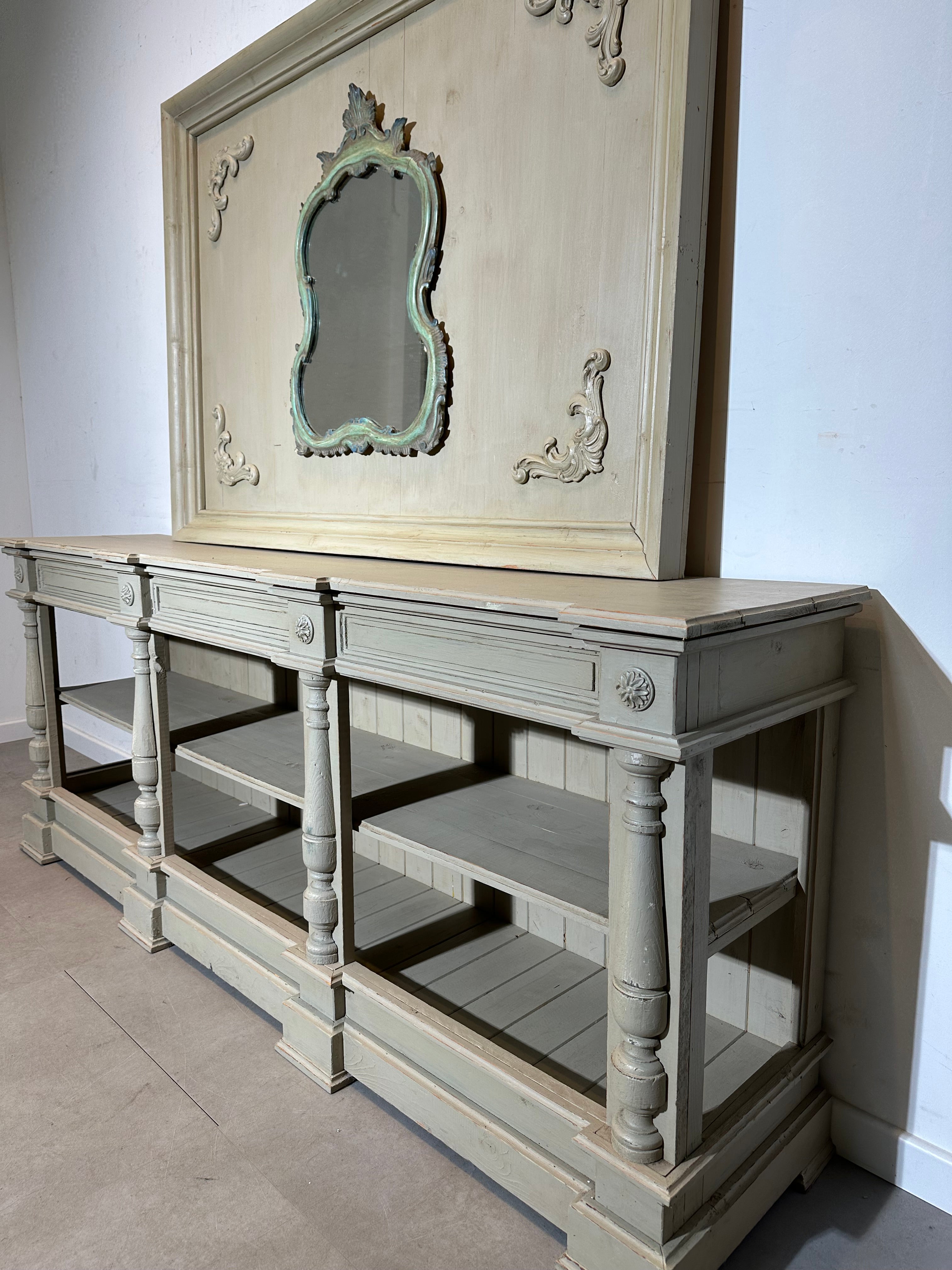 Console table with mirror