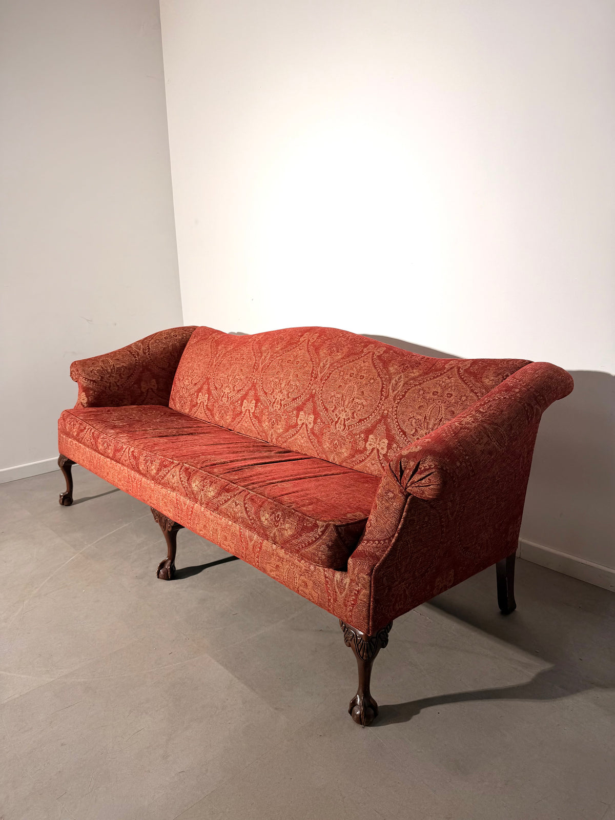 Antique Chippendale Sofa with Claw & Ball Feet