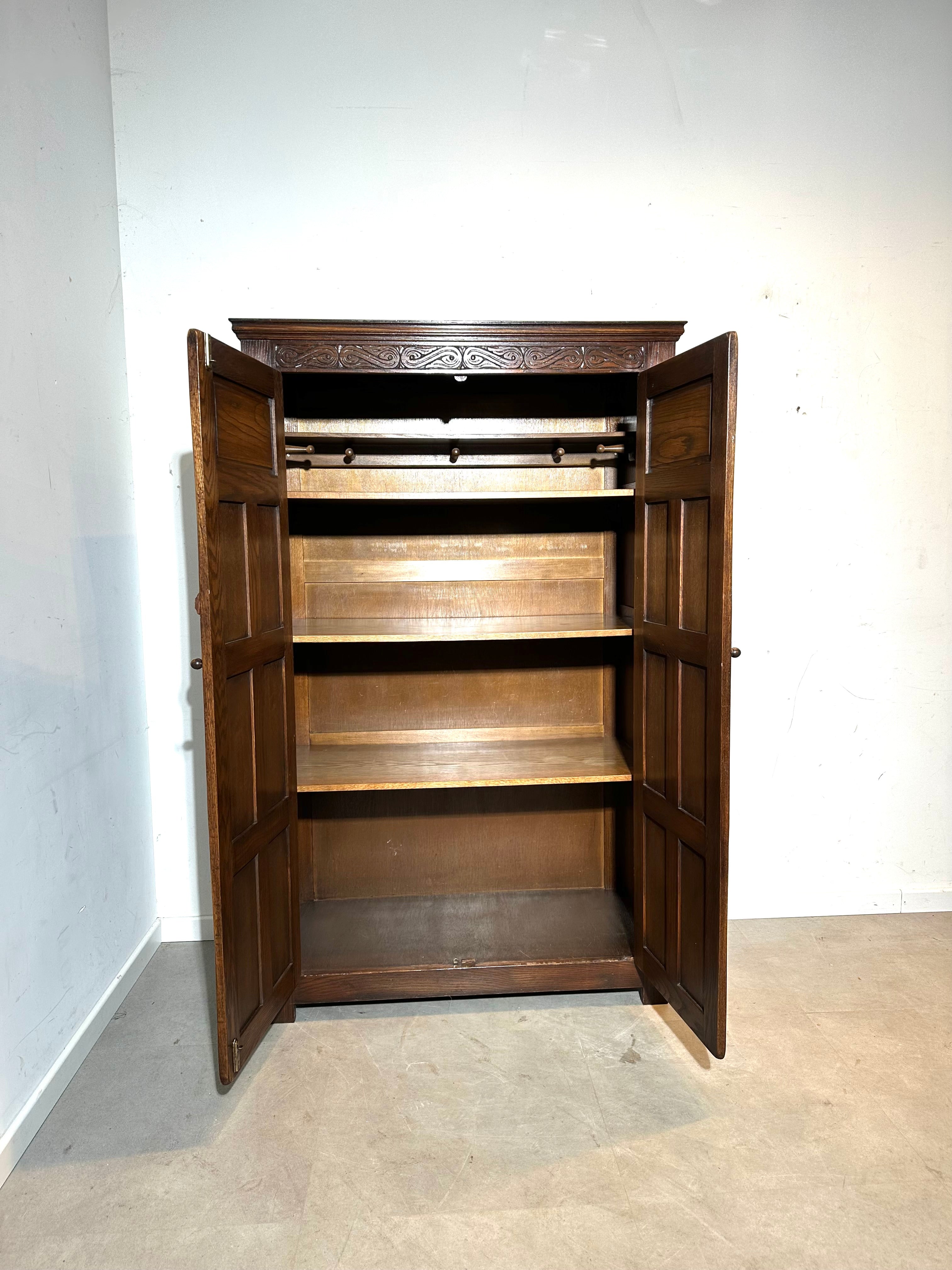 Antique Oak Wardrobe Cabinet
