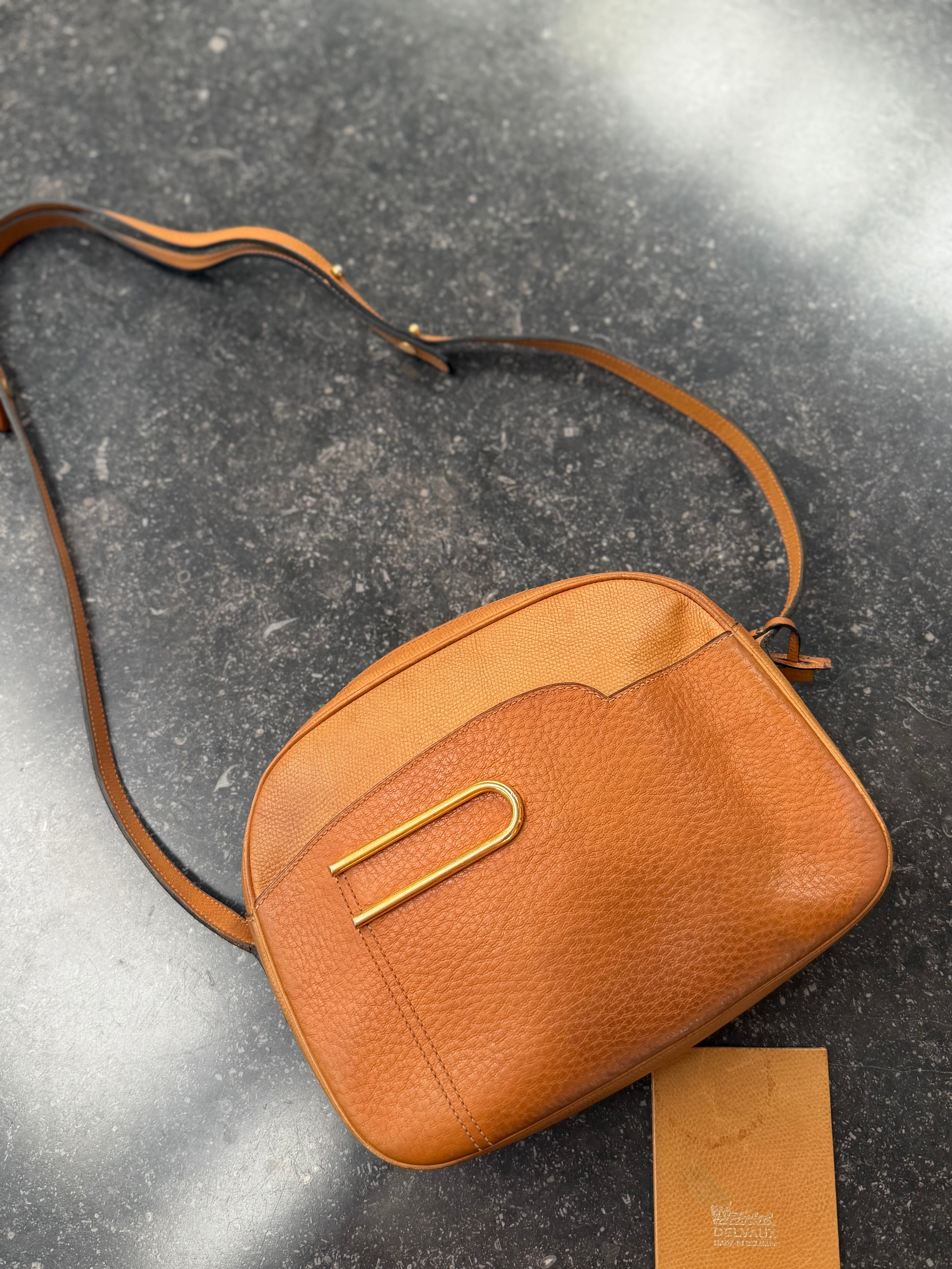Delvaux Cognac Crossbody