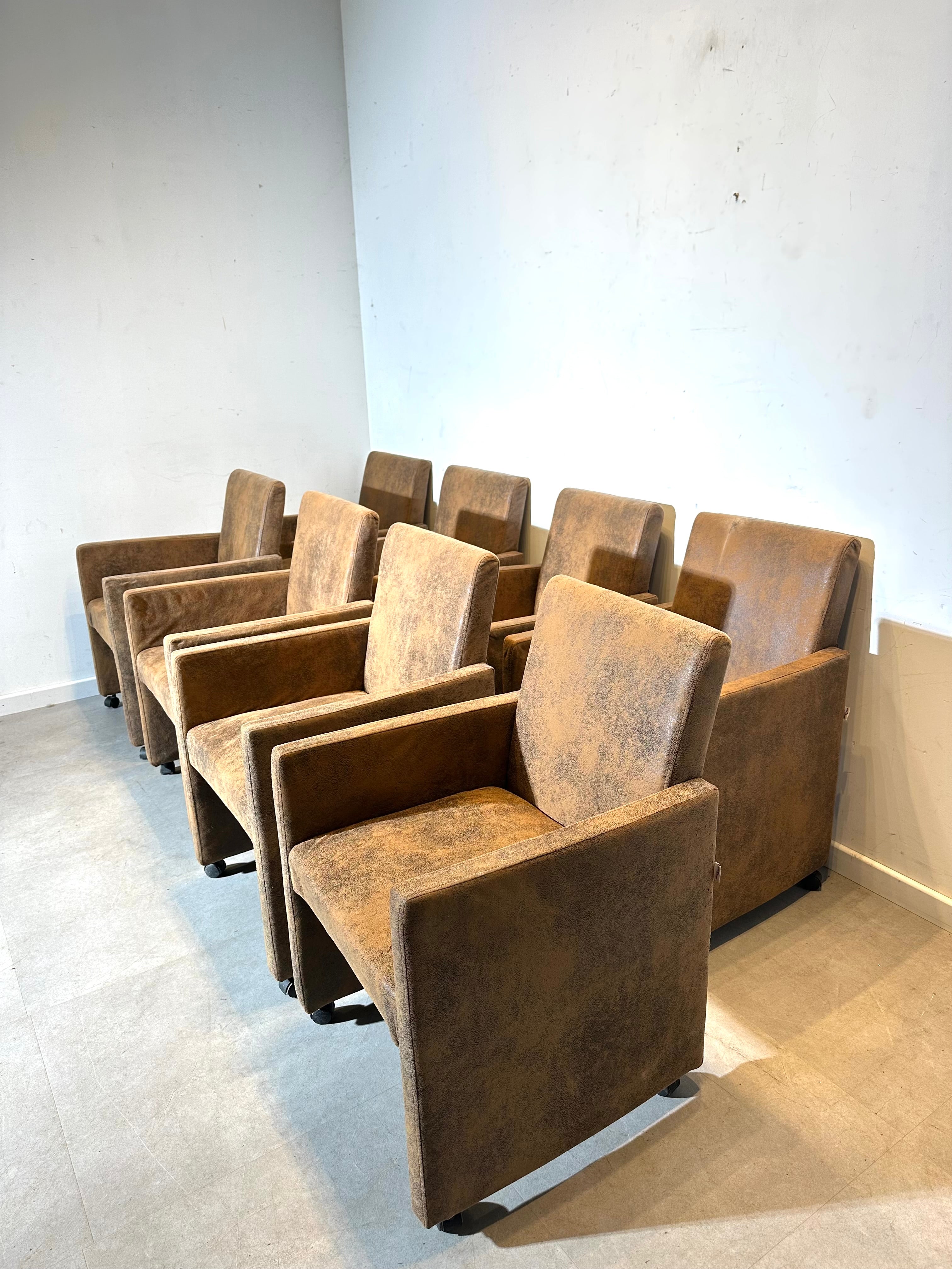 vidaXL armchairs on castors – set of 8