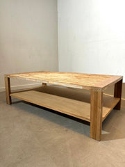 Vintage teak coffee table with lower shelf