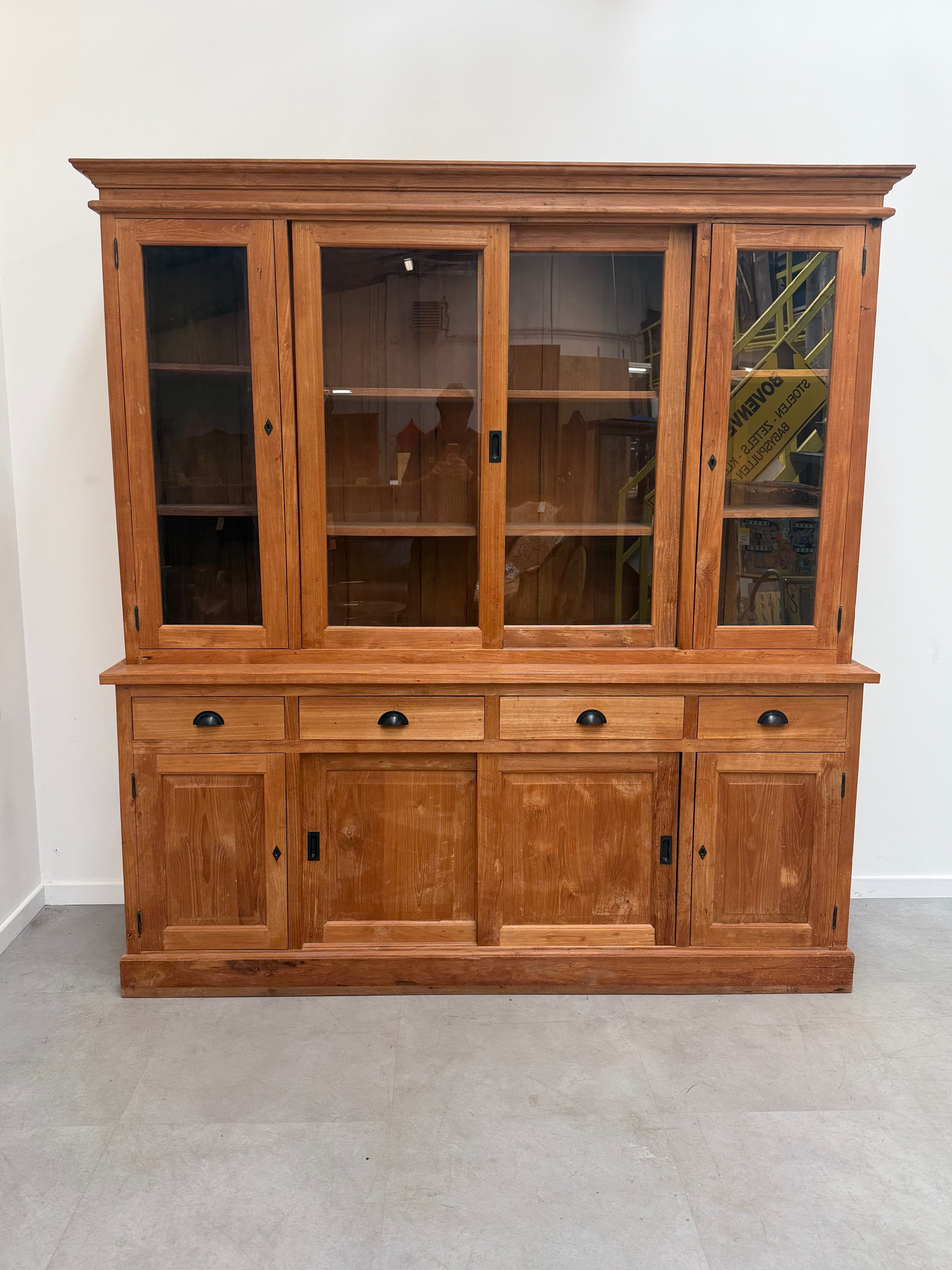 Large Solid Teak Display Cabinet / Hutch – 220 cm