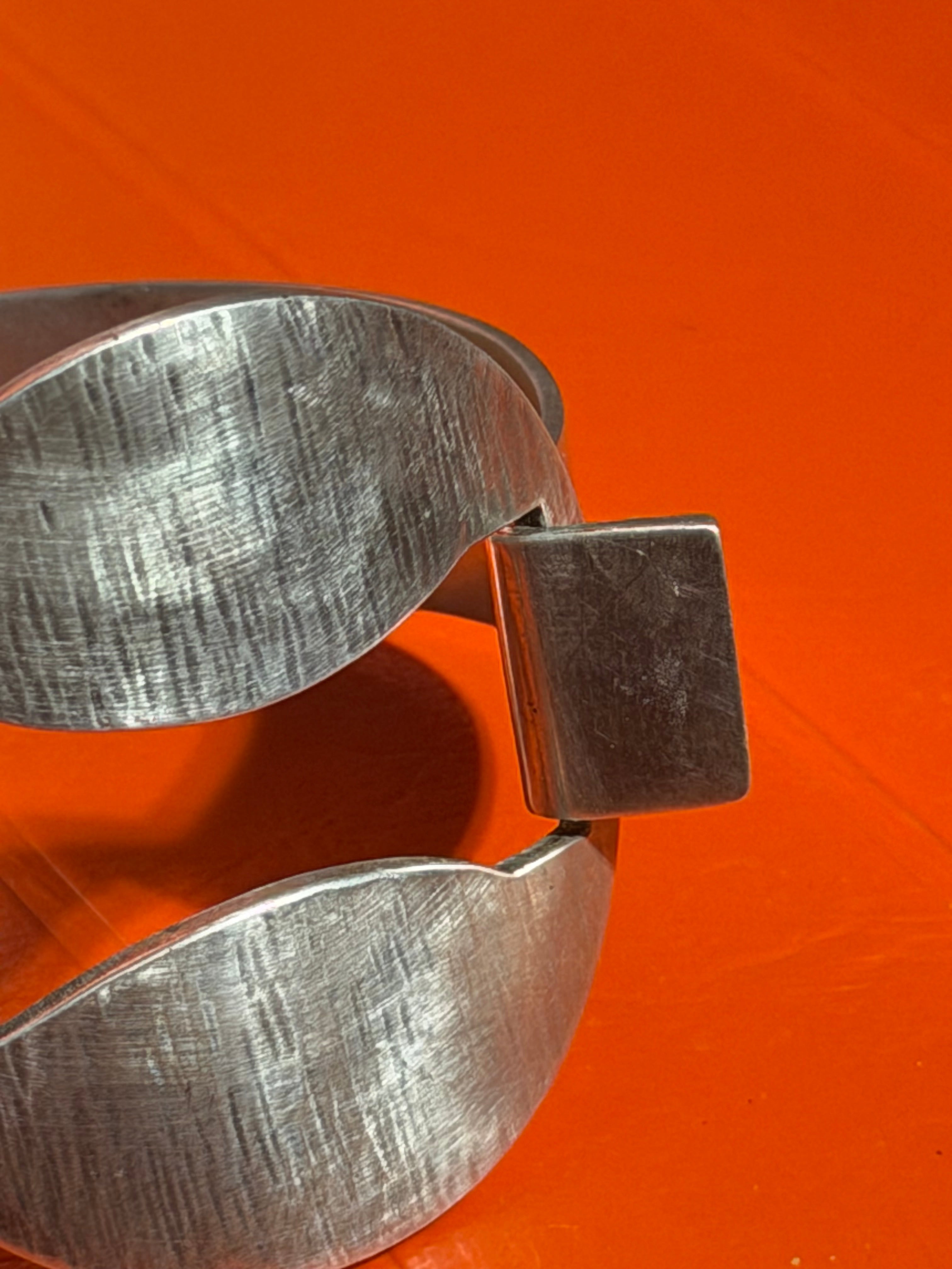 Bent Gabrielsen for Hans Hansen Sterling Silver Cuff Bracelet, Denmark, 1960s